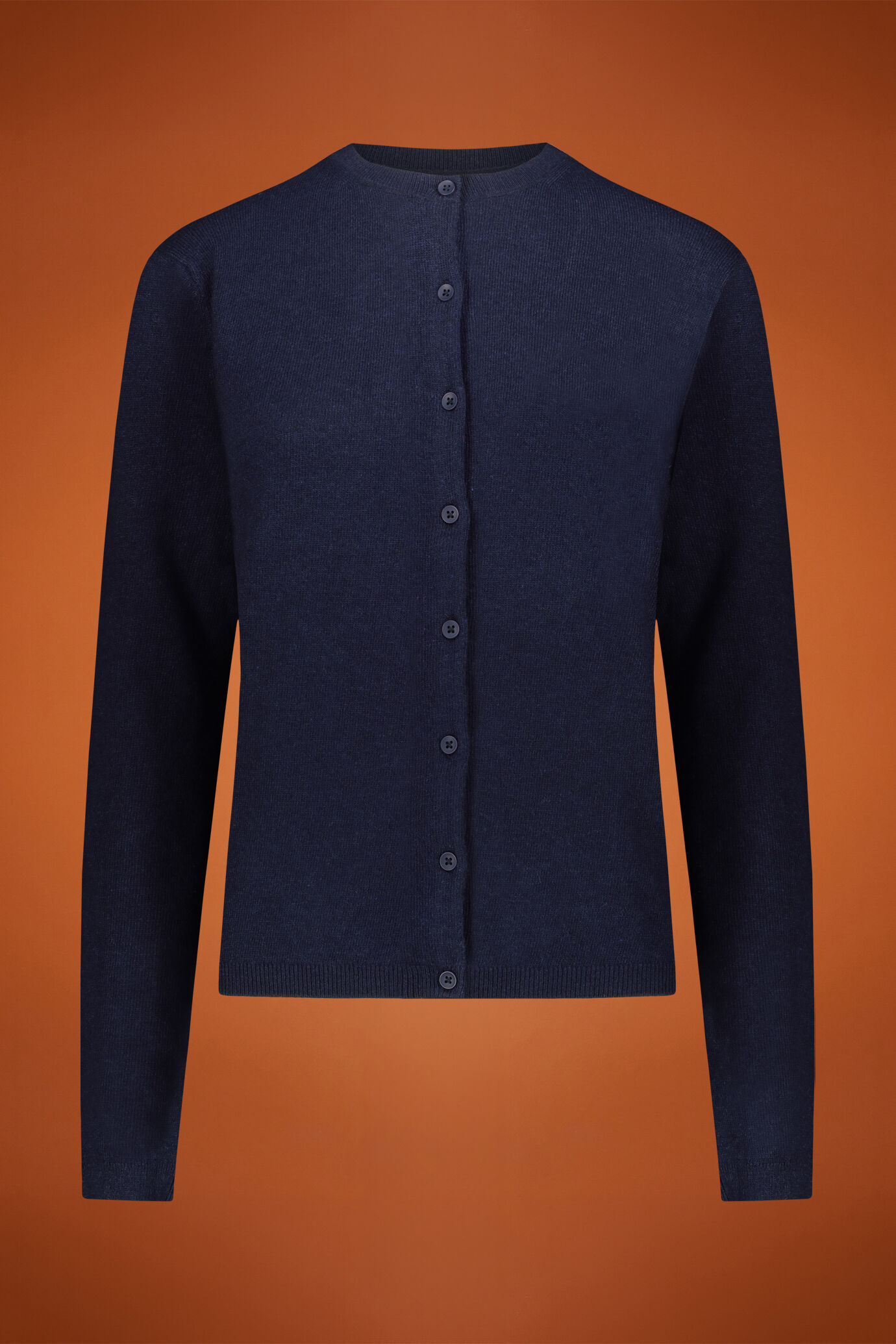 Cardigan donna girocollo misto lana e cachemire image number 0