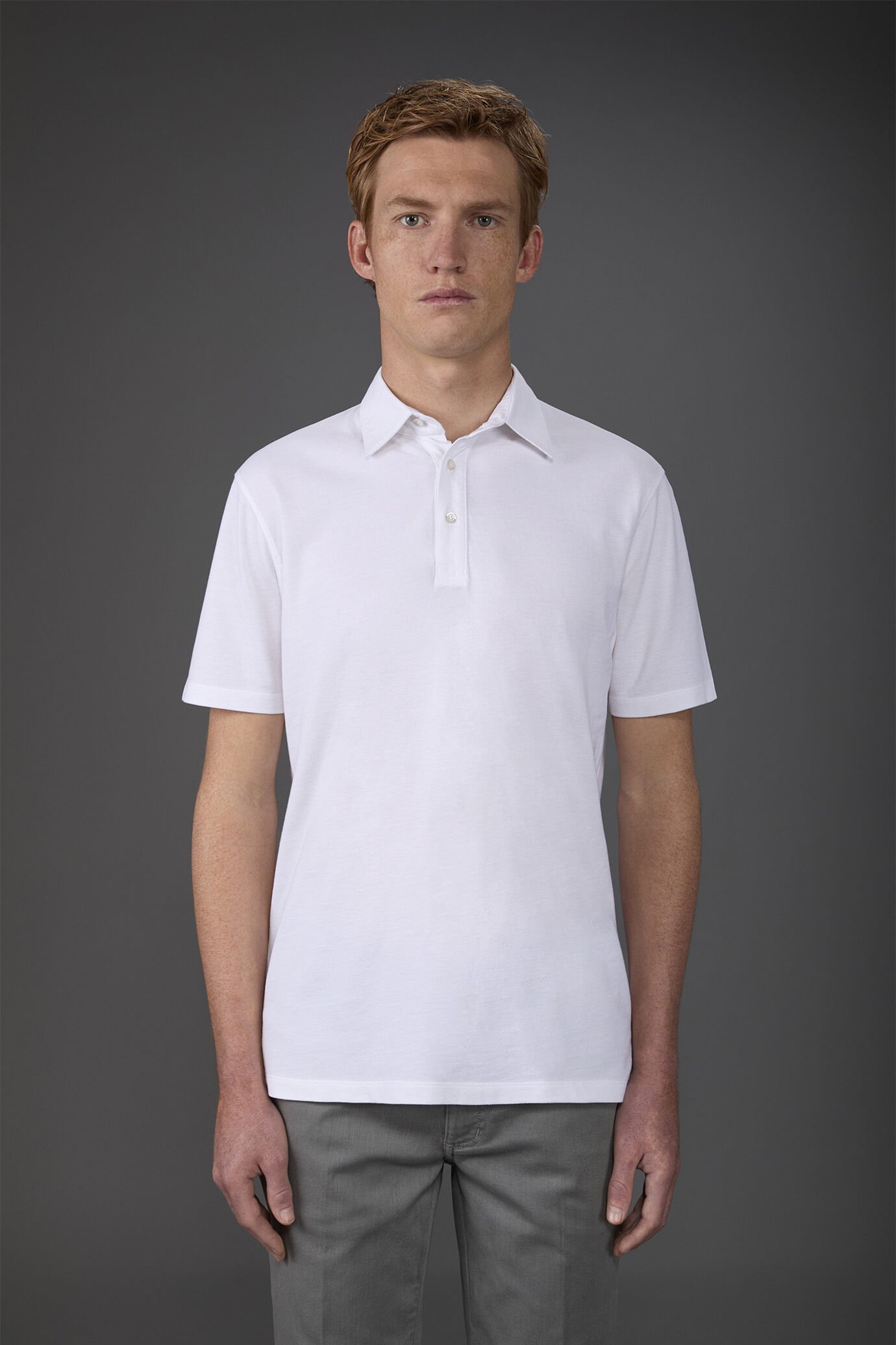 Kurzarm-Poloshirt für Herren aus 100% Piqué-Baumwolle