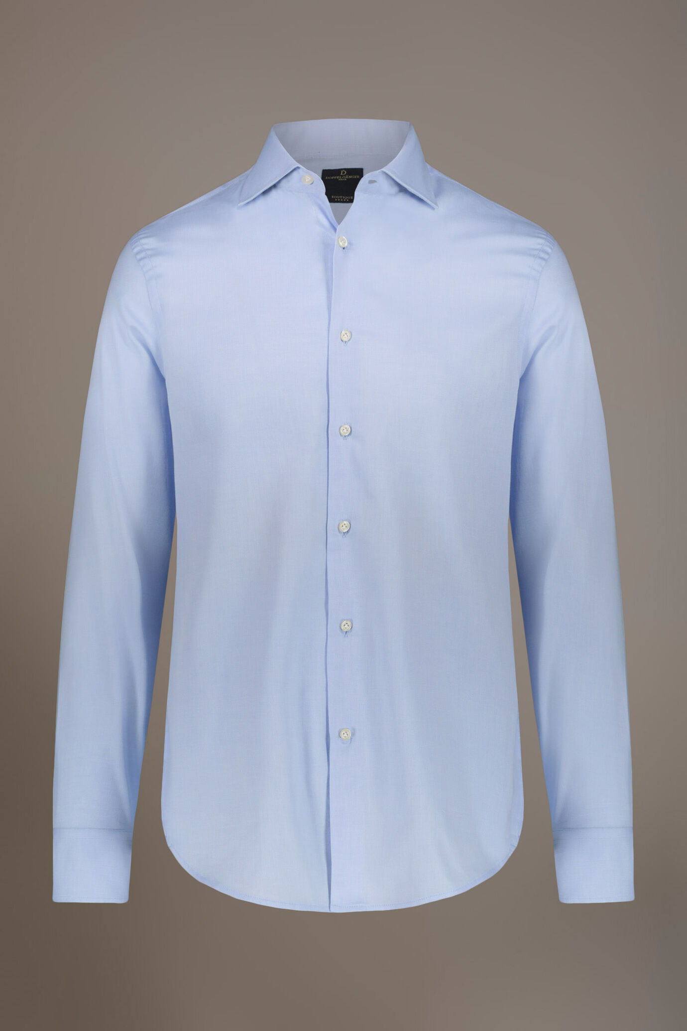 Camicia classica collo francese classic fit tessuto spigato image number 3