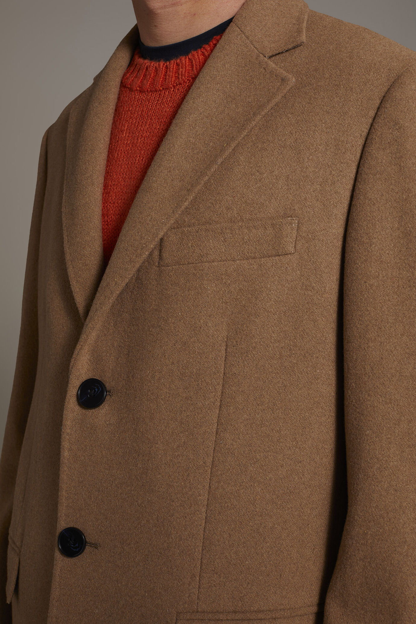 Classic single-breasted coat wool blend image number 3