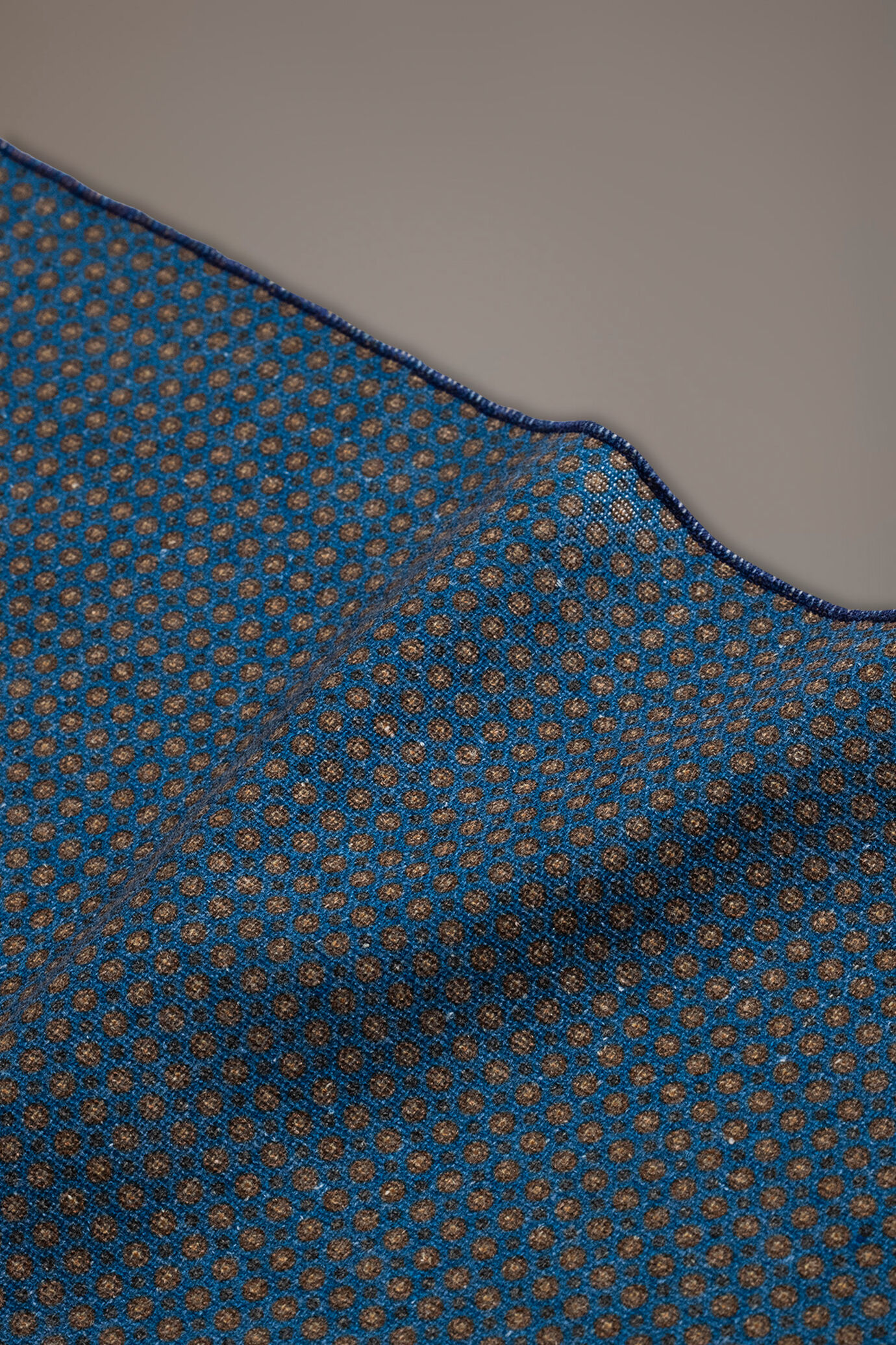 Pochette misto lino disegno fantasia uomo Blue image number 1