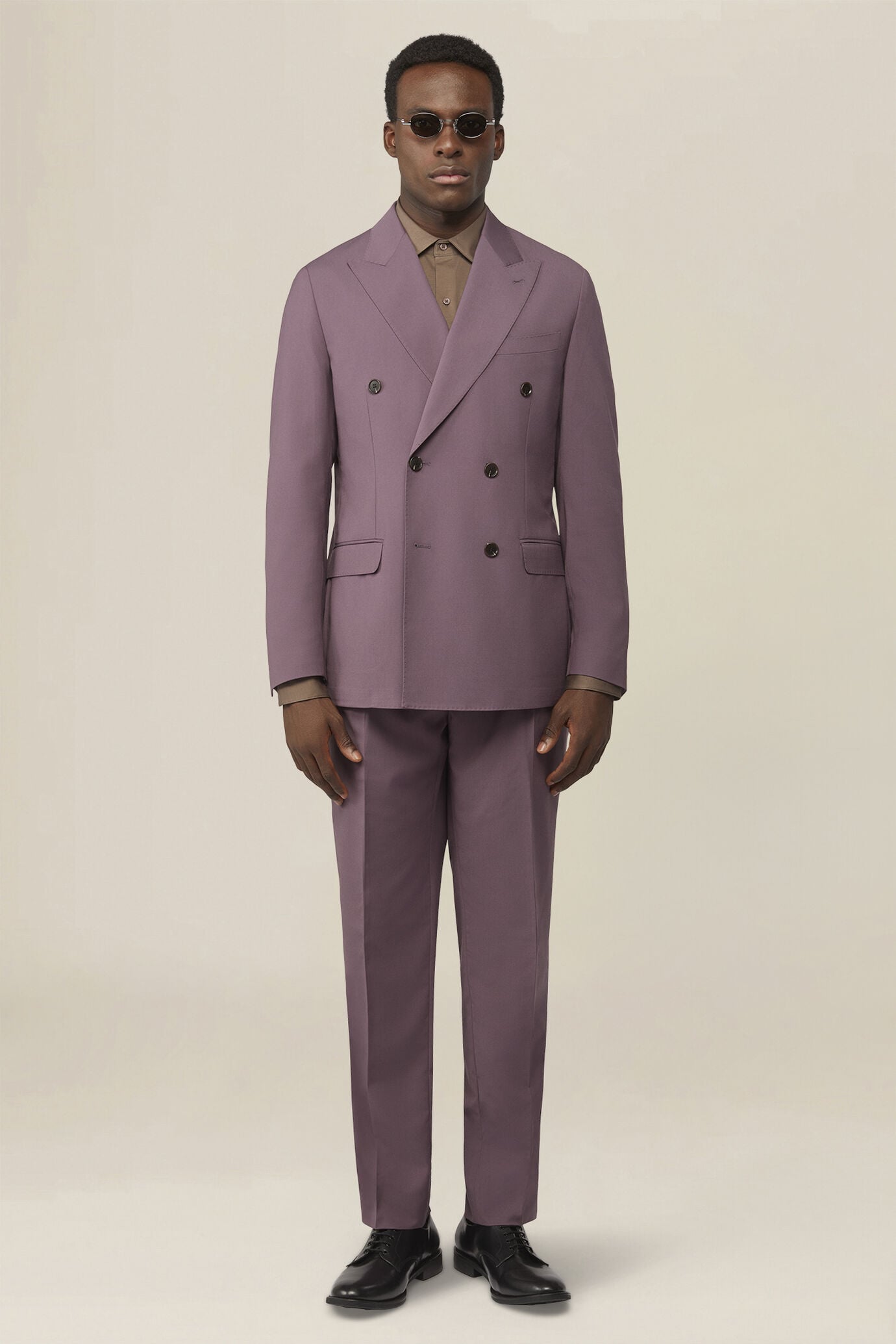 Abito uomo doppiopetto Bi-Stretch no stiro regular fit image number 0