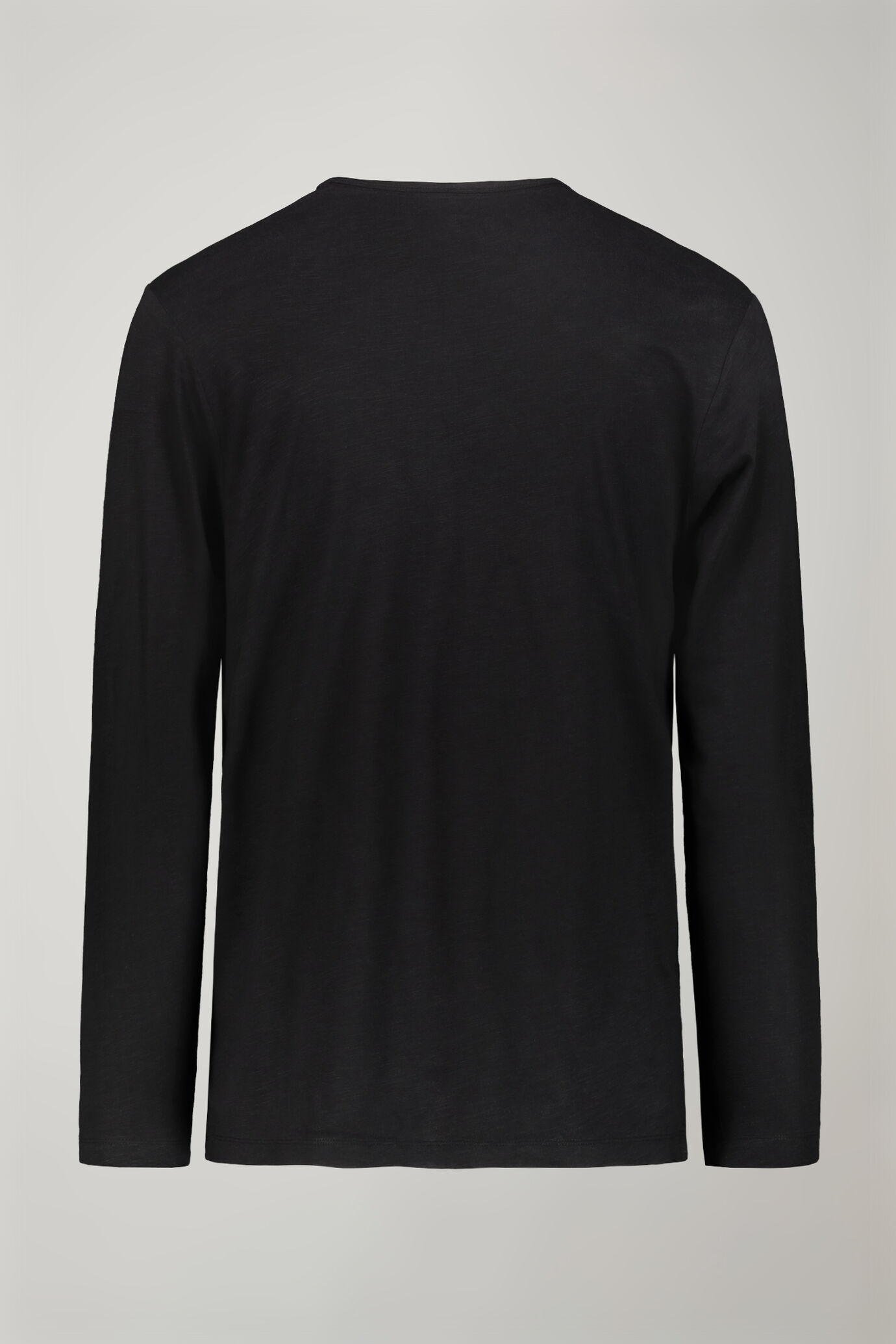 Men’s v-neck t-shirt 100% flamed-effect cotton with long sleeves regular fit image number 5