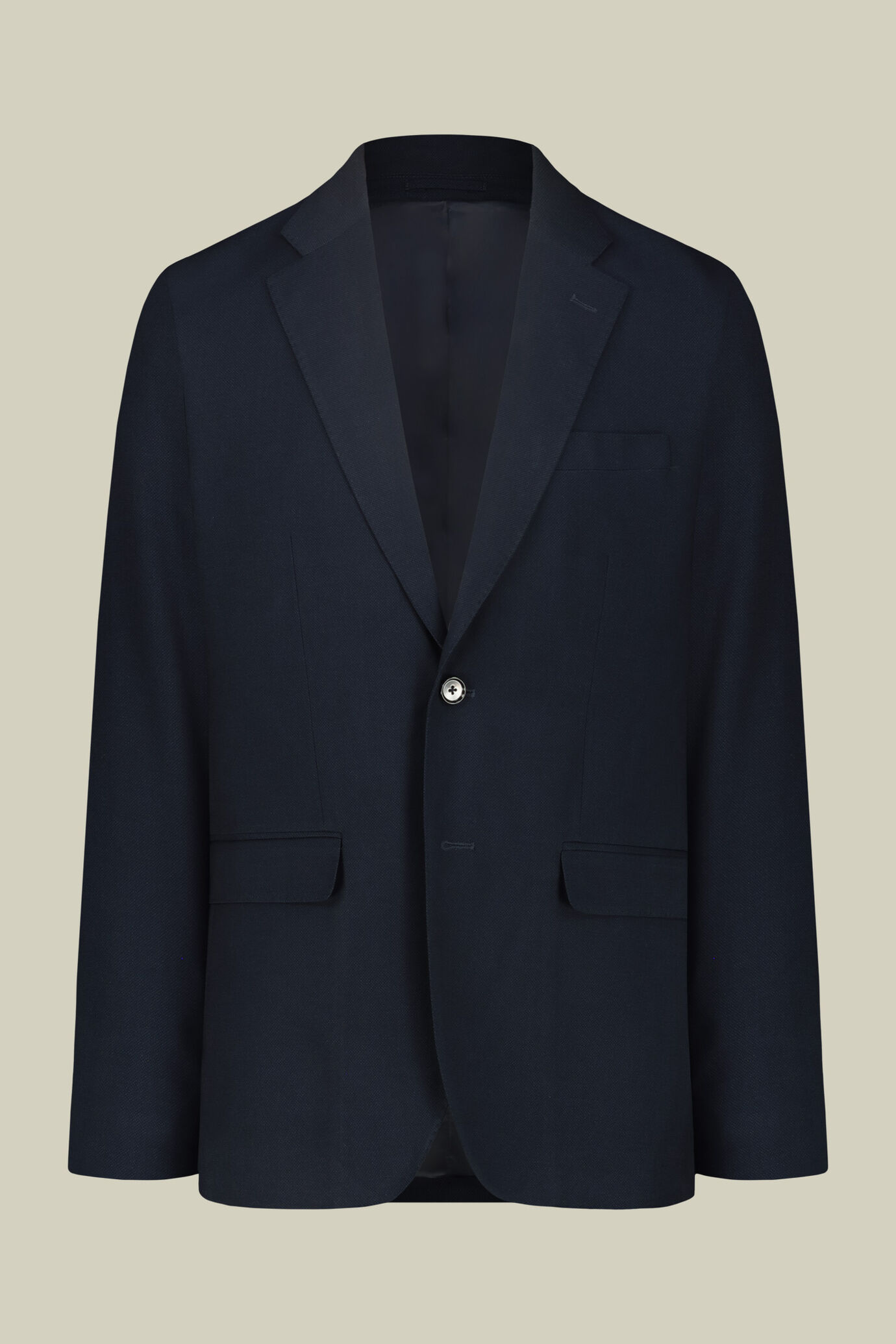 Men's regular fit single-breasted suit in birdseye fabric