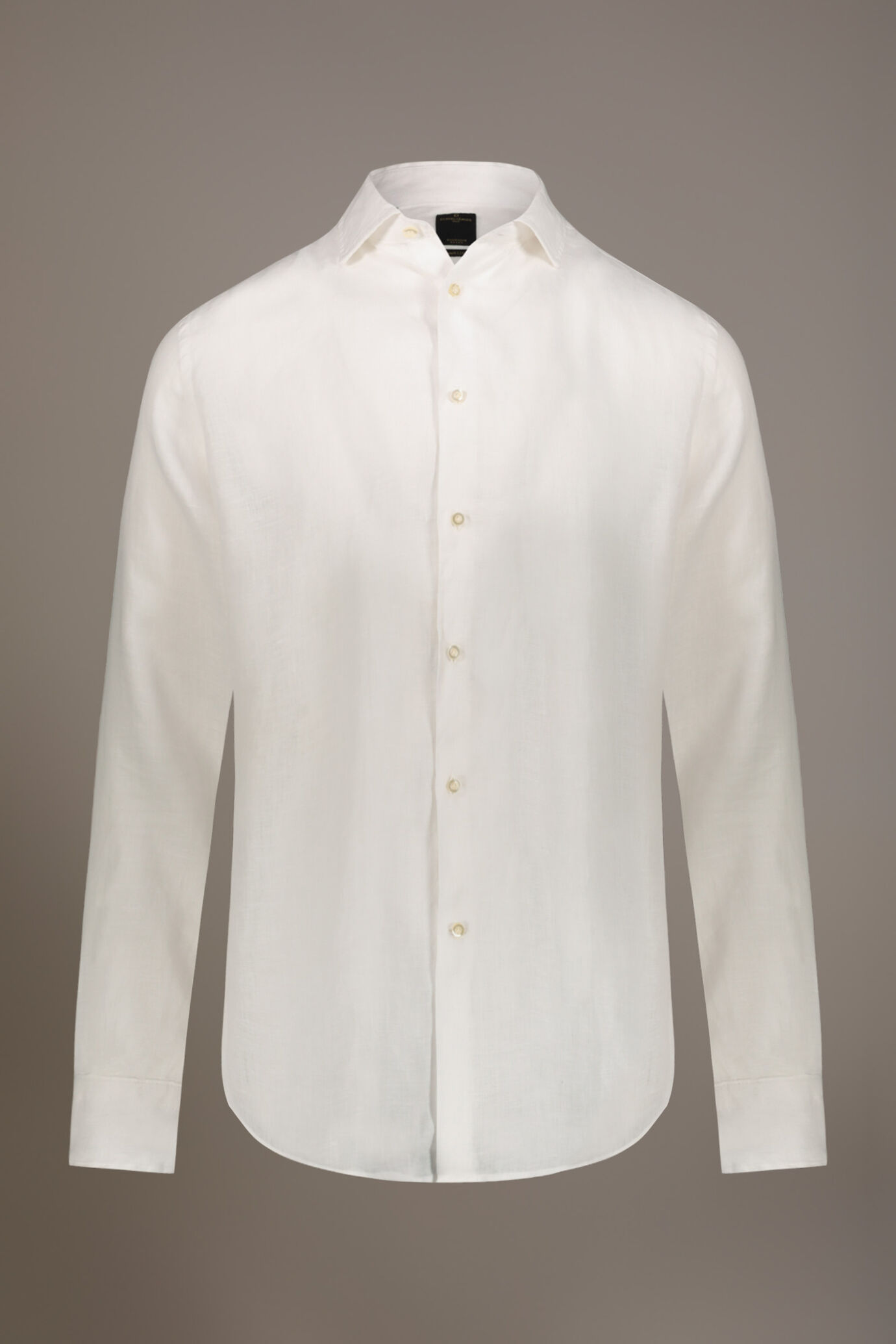 Camicia casual collo francese comfort fit 100% lino image number 3