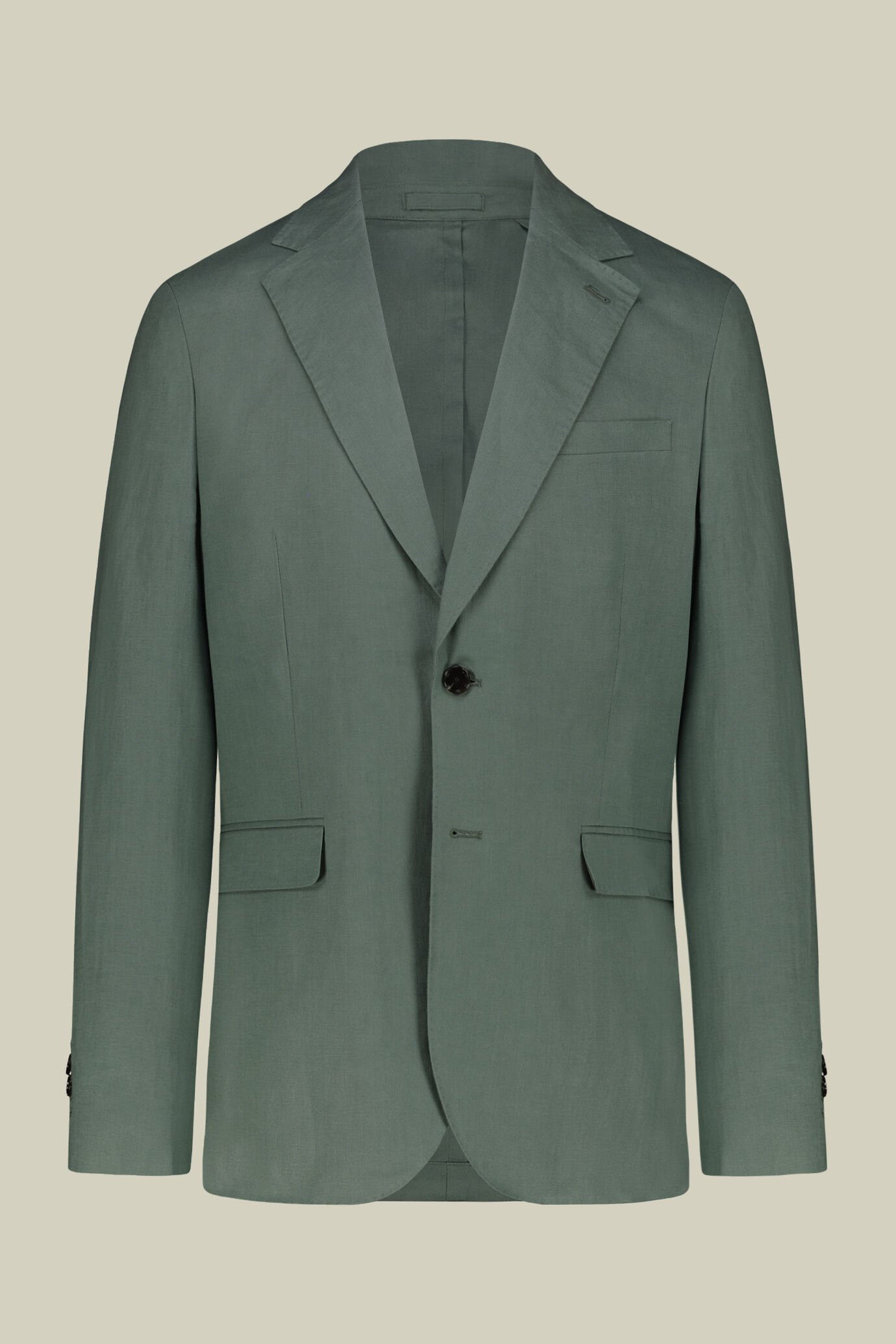 Costume droit pour homme avec pantalon sans plis, en 100% lin effet lavé image number 4