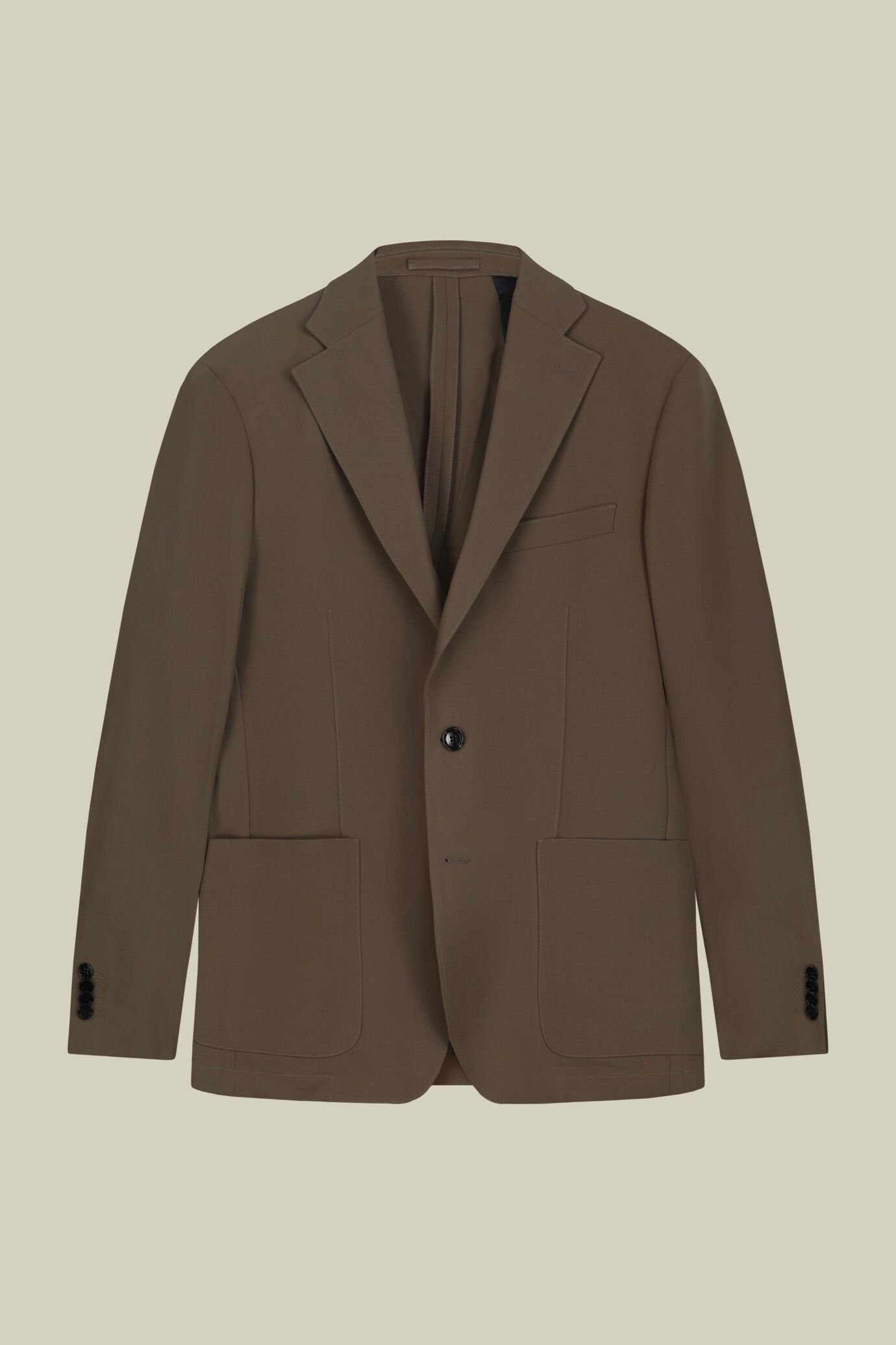 Unlined single-breasted men's jacket in regular fit jersey fabric