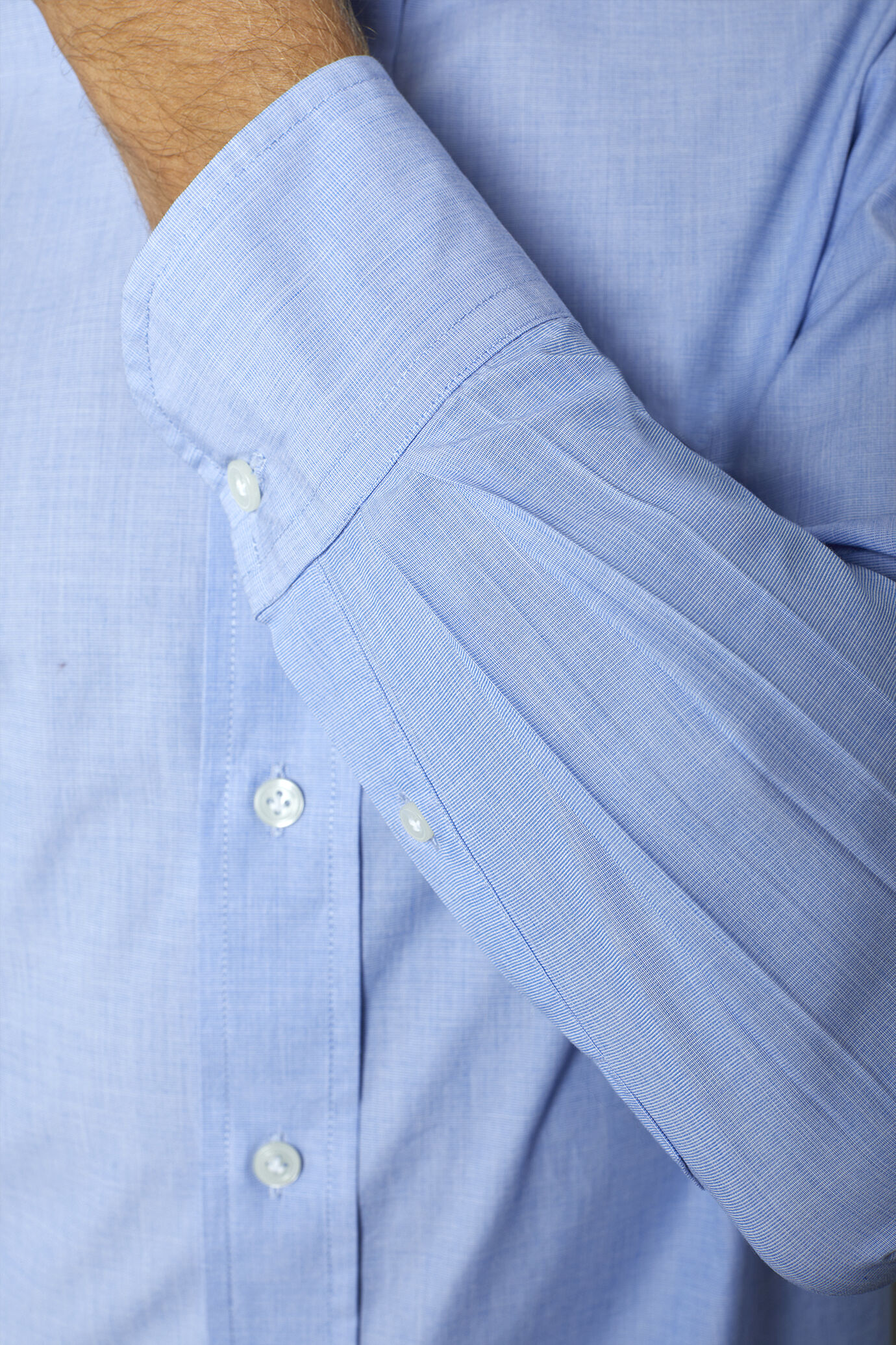 Classic washed genderless button down comfort fit shirt fil-a-fil fabric image number 3