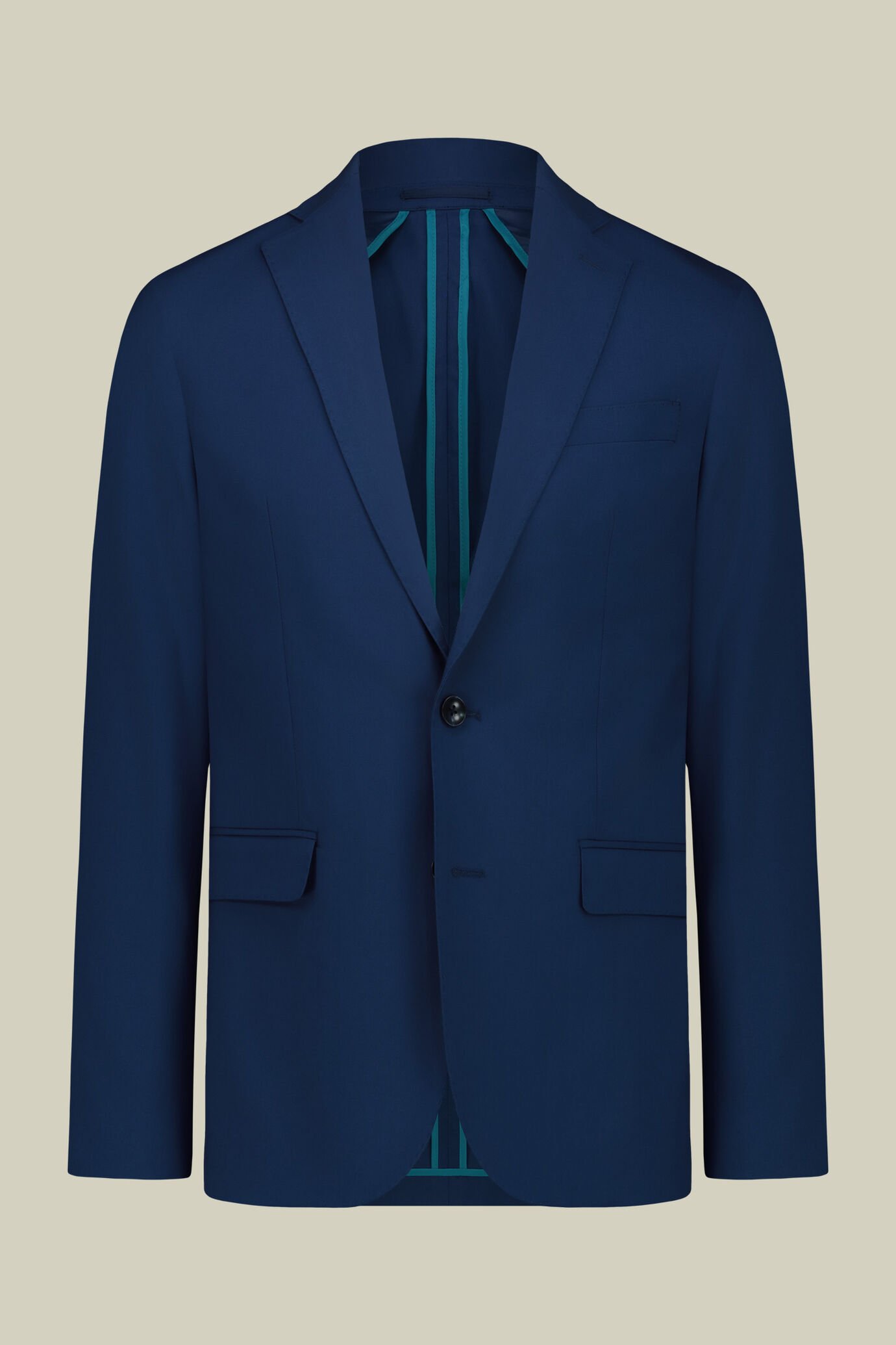 Costume homme à un bouton, tissu en toile, coupe regular