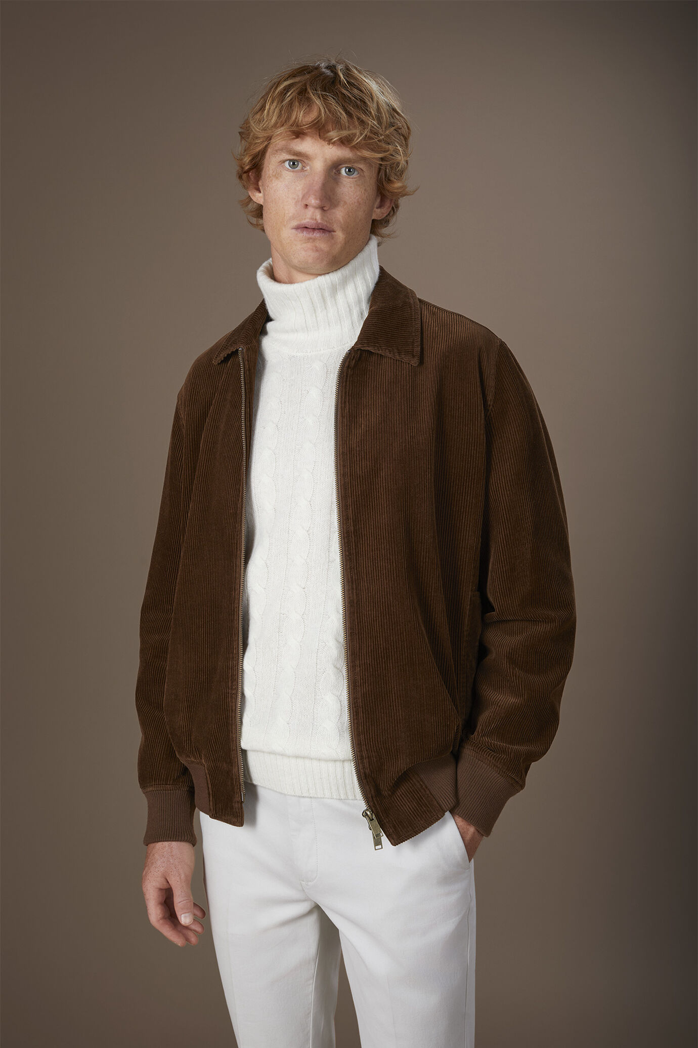 Giubbotto uomo in velluto a coste larghe comfort fit image number 1