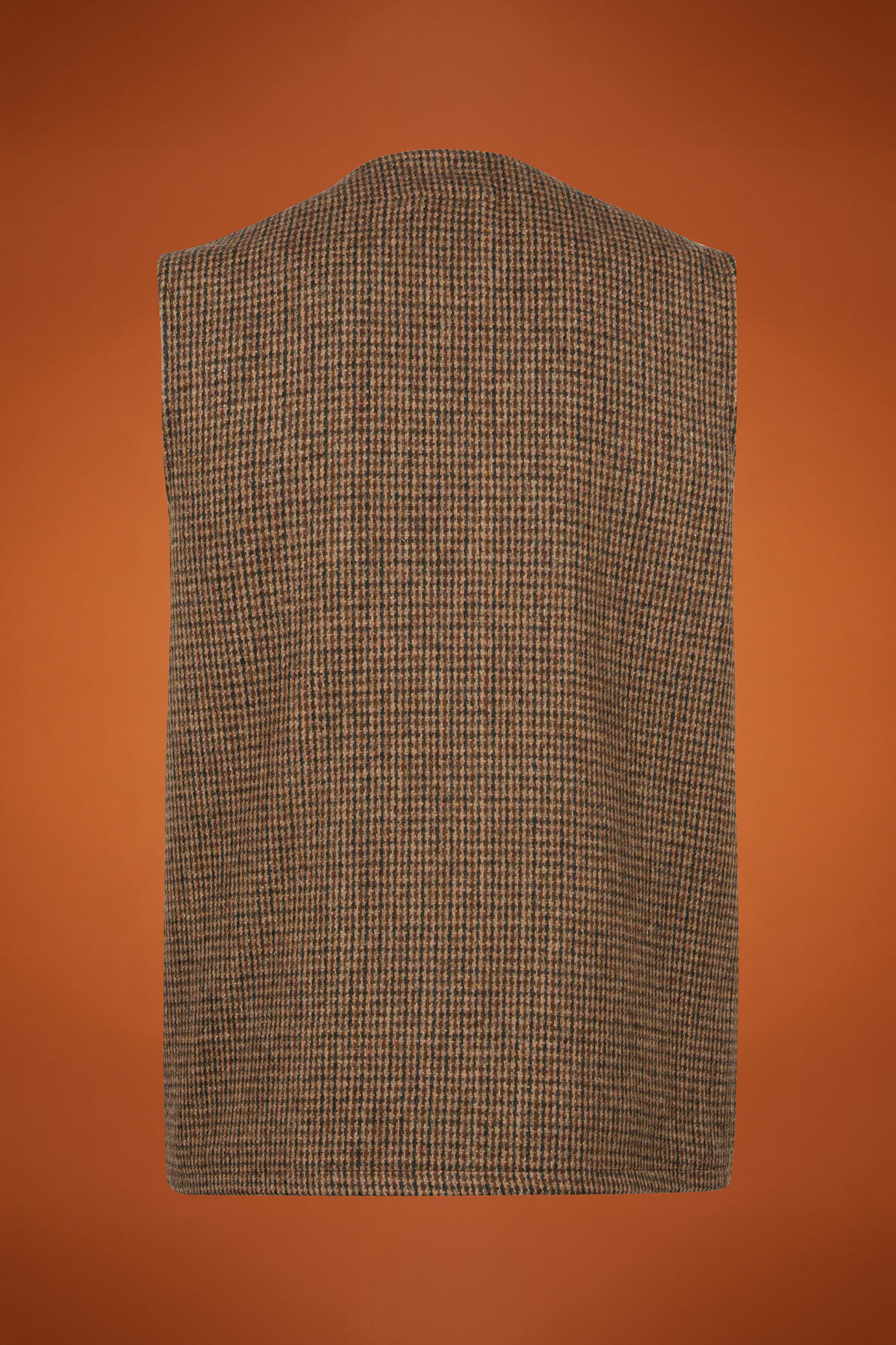 Men's regular fit single-breasted waistcoat with a V-neckline in wool blend tweed image number 5
