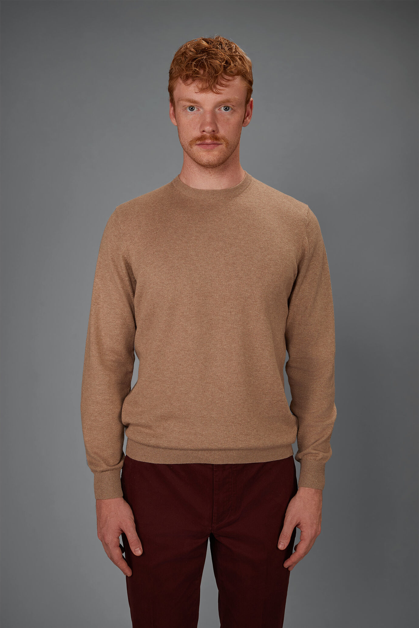 Maglia uomo girocollo lana e cotone regular fit image number 1