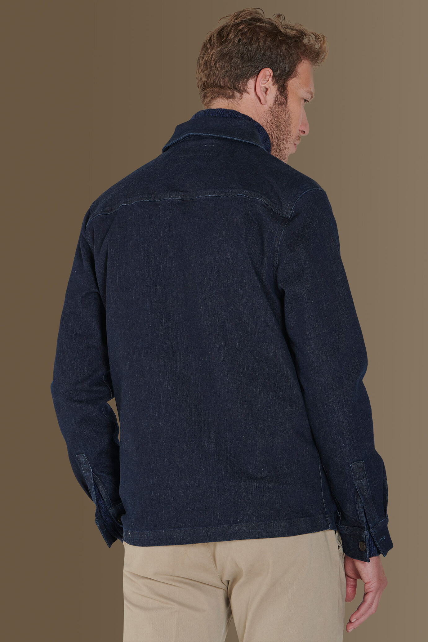 Overshirt uomo in denim stretch Made in Italy image number 3
