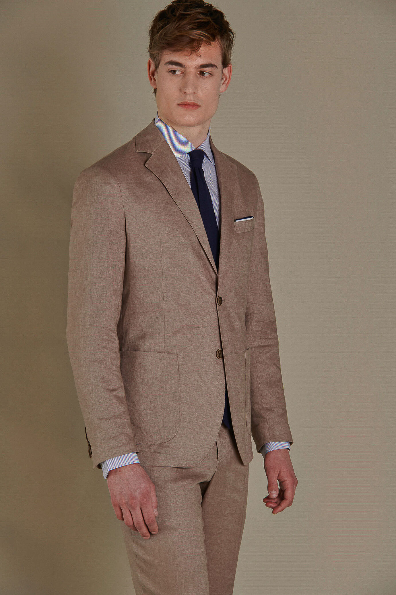 Single breasted jacket  100% linen  mady in italy image number 0