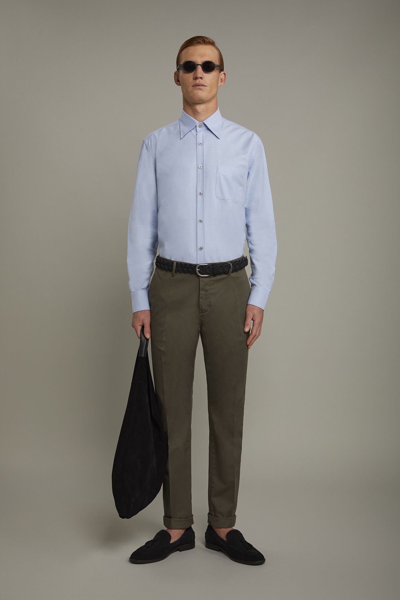 Pantalon chino classique pour homme en tissu sergé stretch coupe parfaite