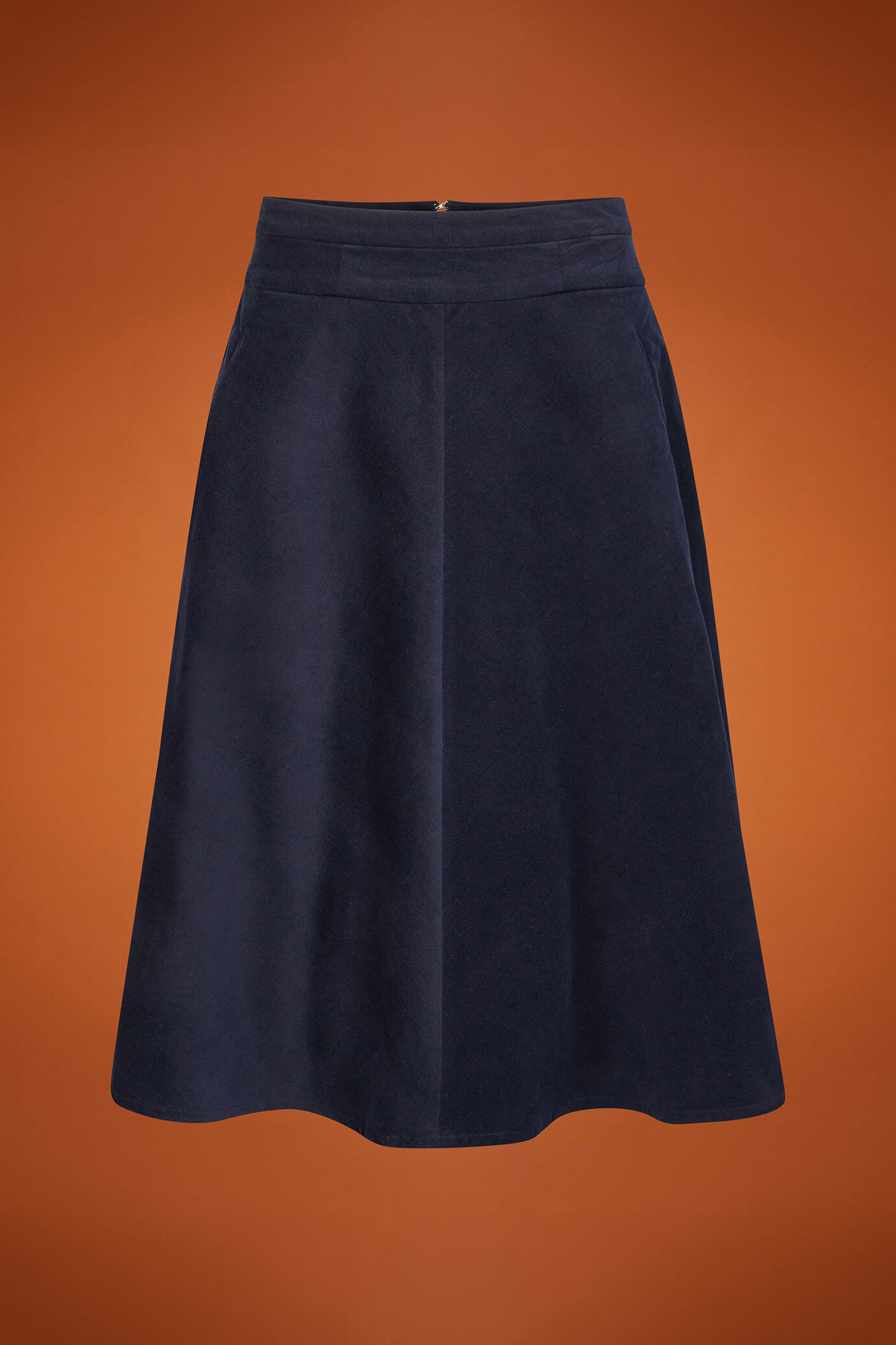 Gonna donna mezza ruota tinta unita regular fit image number 4