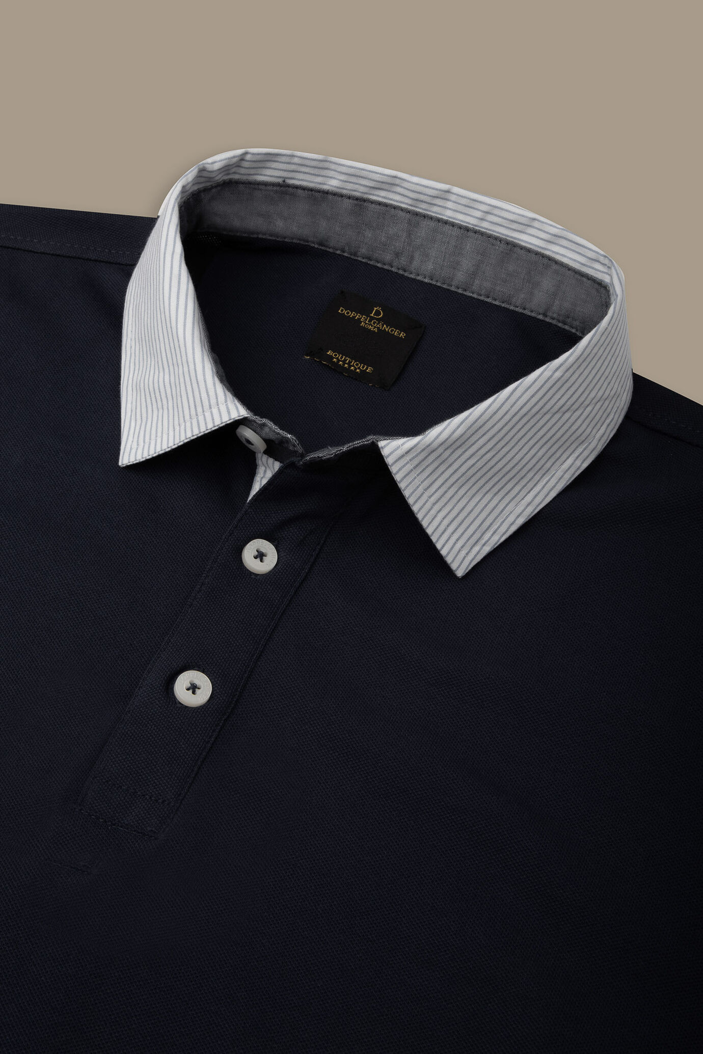 Polo uomo manica corta misto cotone piquet colletto contrasto image number 0