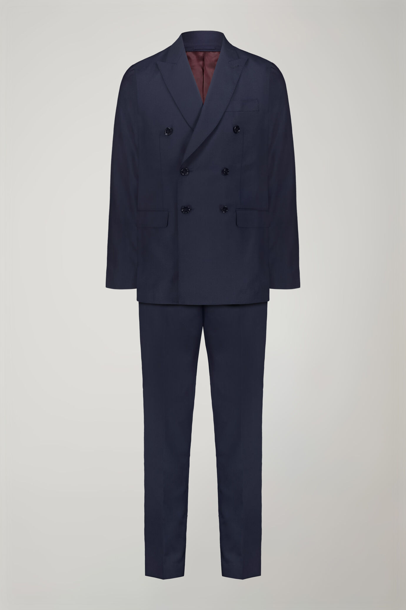 Men's double-breasted Wool Blend suit with classic single-breasted trousers and unlined double-breasted jacket with regular fit lance lapels image number 8