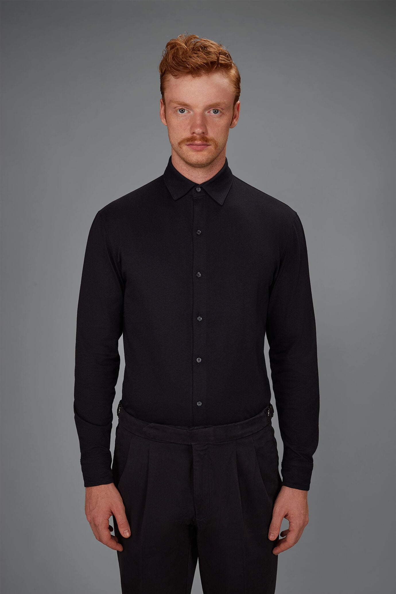Polo chemise pour homme 100 % coton coupe regular fit image number 1