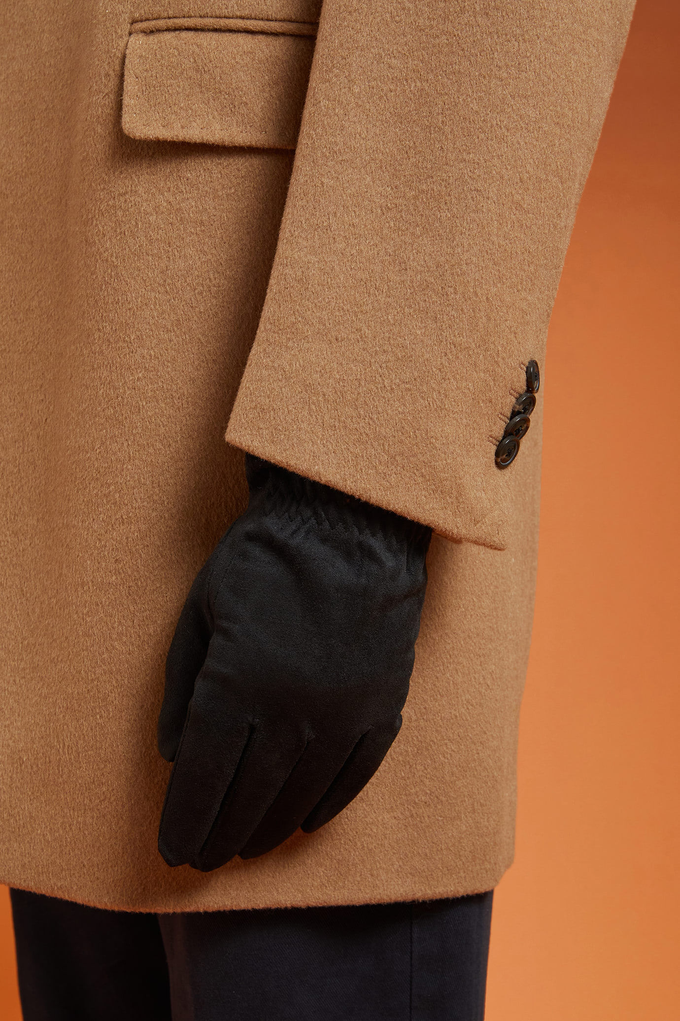 Men's suede effect gloves image number 1