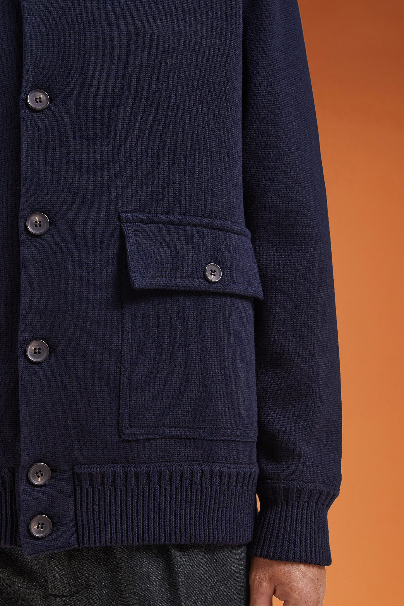 Men's regular fit knitted jacket in cotton jersey image number 4