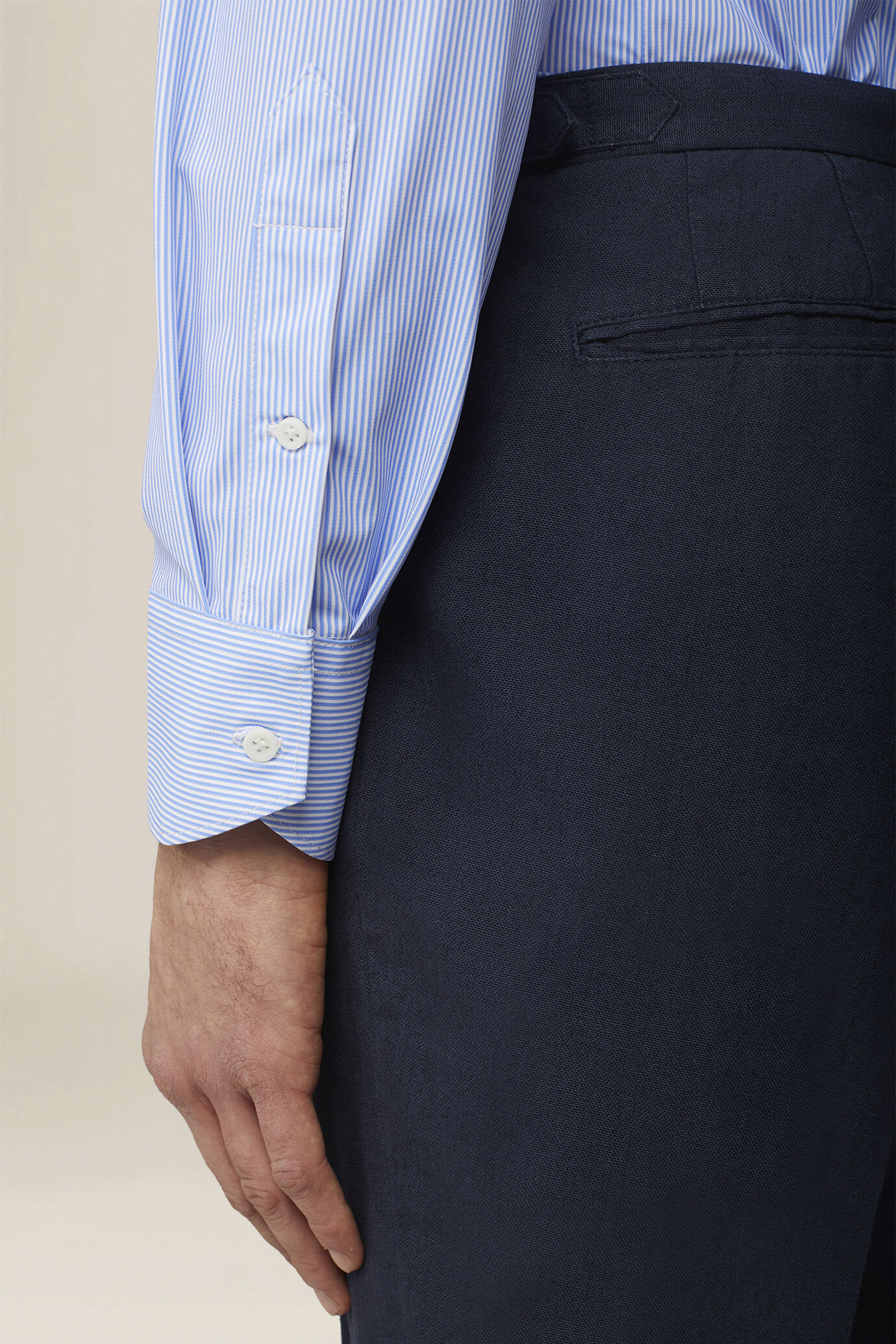 Camicia uomo classica elasticizzata con stampa a righe image number 3