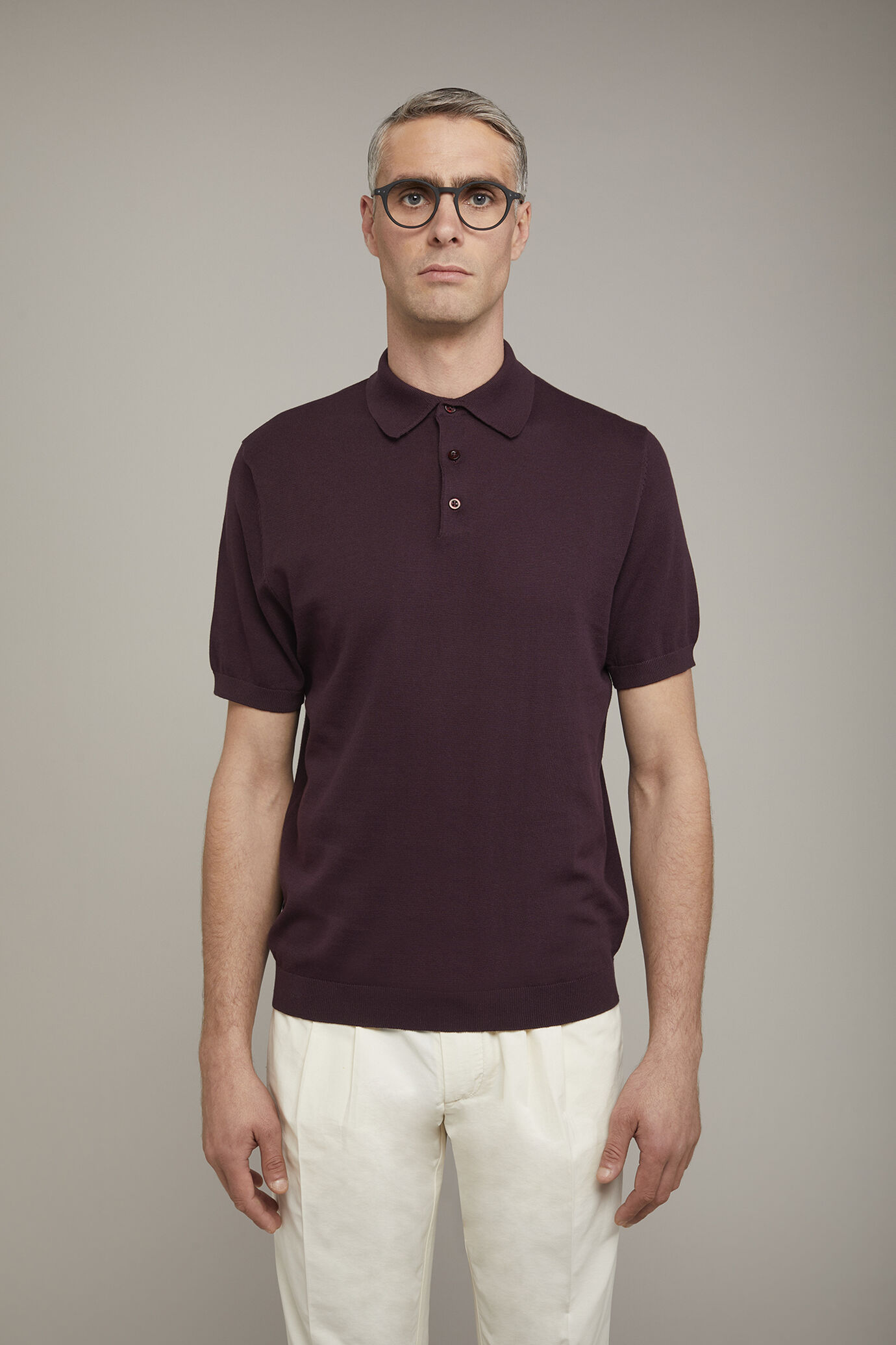 Polo in maglia uomo 100% cotone con manica corta regular fit image number 2