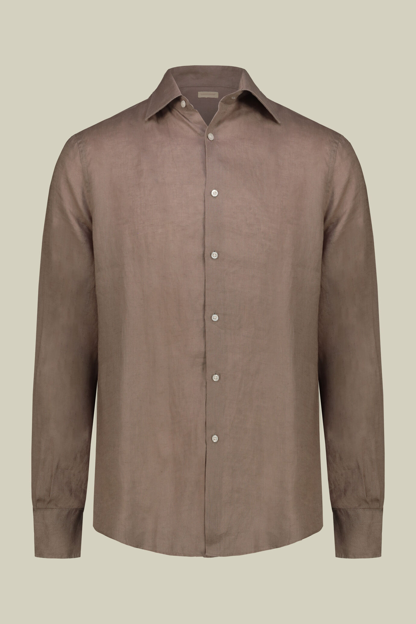 Chemise pour homme 100 % lin boutons blanc cass&eacute; image number 4