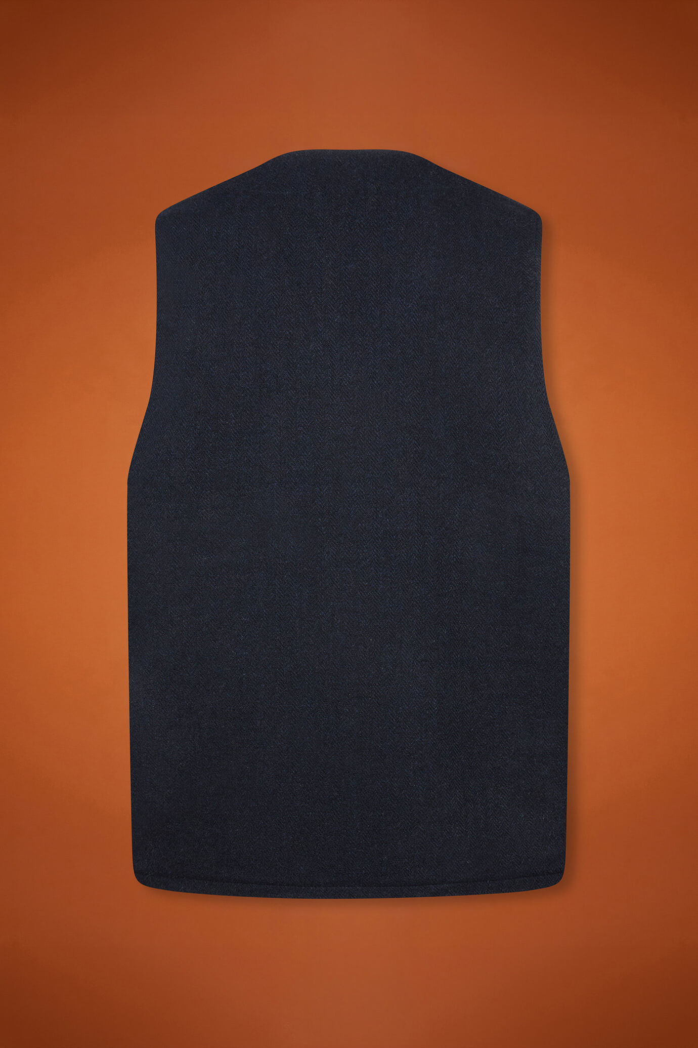 Gilet homme à simple boutonnage avec col en V et tissu à chevrons en laine mélangée, coupe classique image number 5