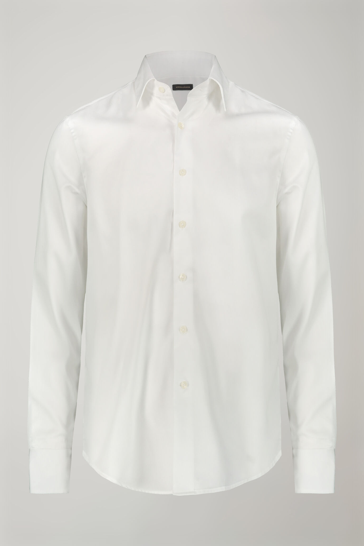 Chemise homme à col classique en tissu armuré uni 100 % coton coupe régulière image number 5