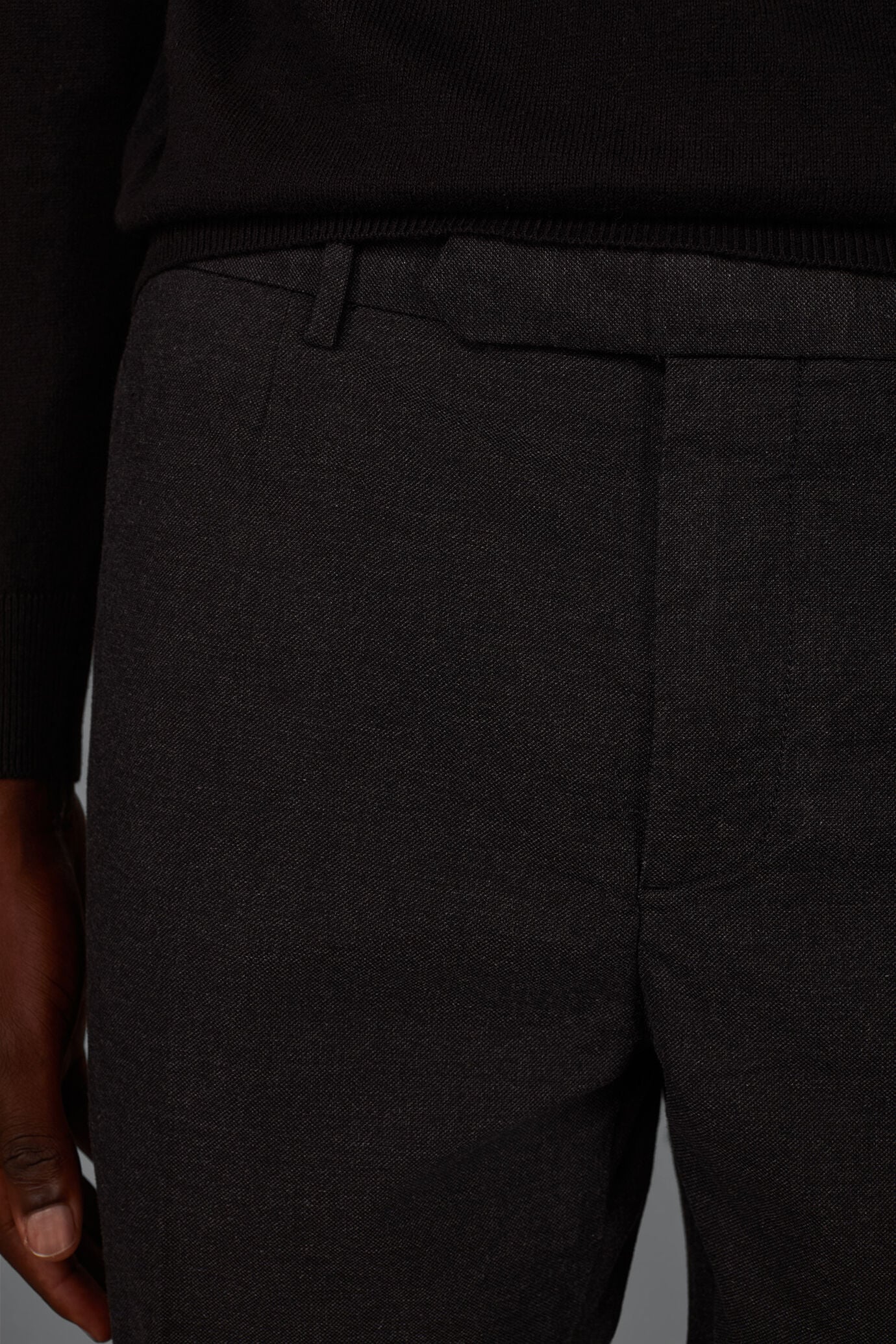 Pantalon classique pour homme en twill m&eacute;lang&eacute; coupe regular fit image number 2