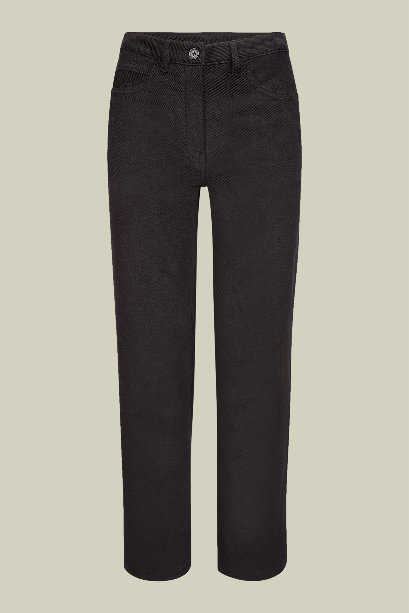 5-Pocket-Hose aus Samt mit geradem Bein für Damen aus Denim in normaler Passform image number 0