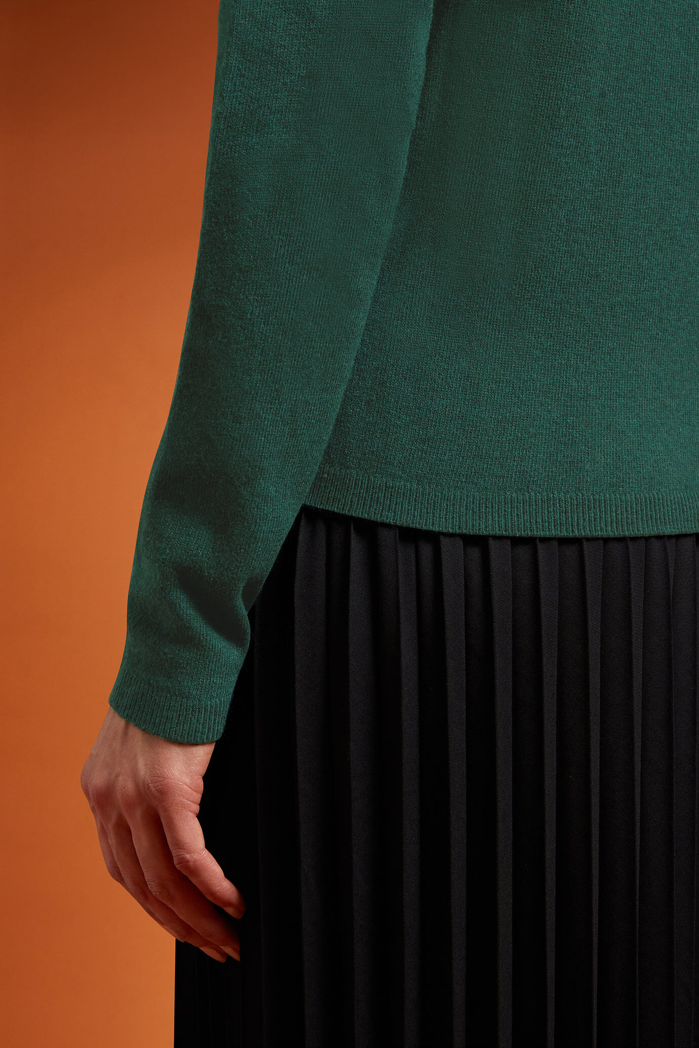 Maglia donna collo alto misto lana a cachemire regular fit image number 3