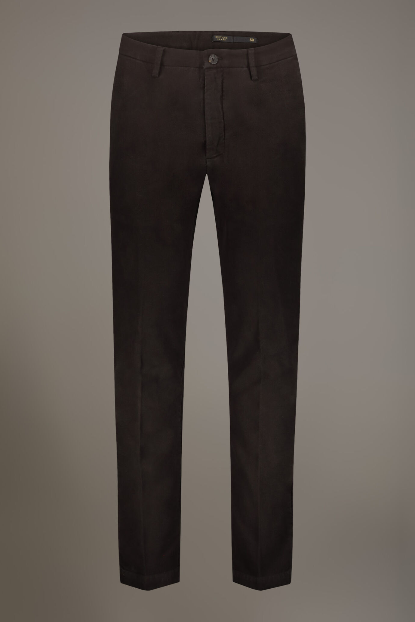 Regular fit chino trousers in moleskin fabric image number 5