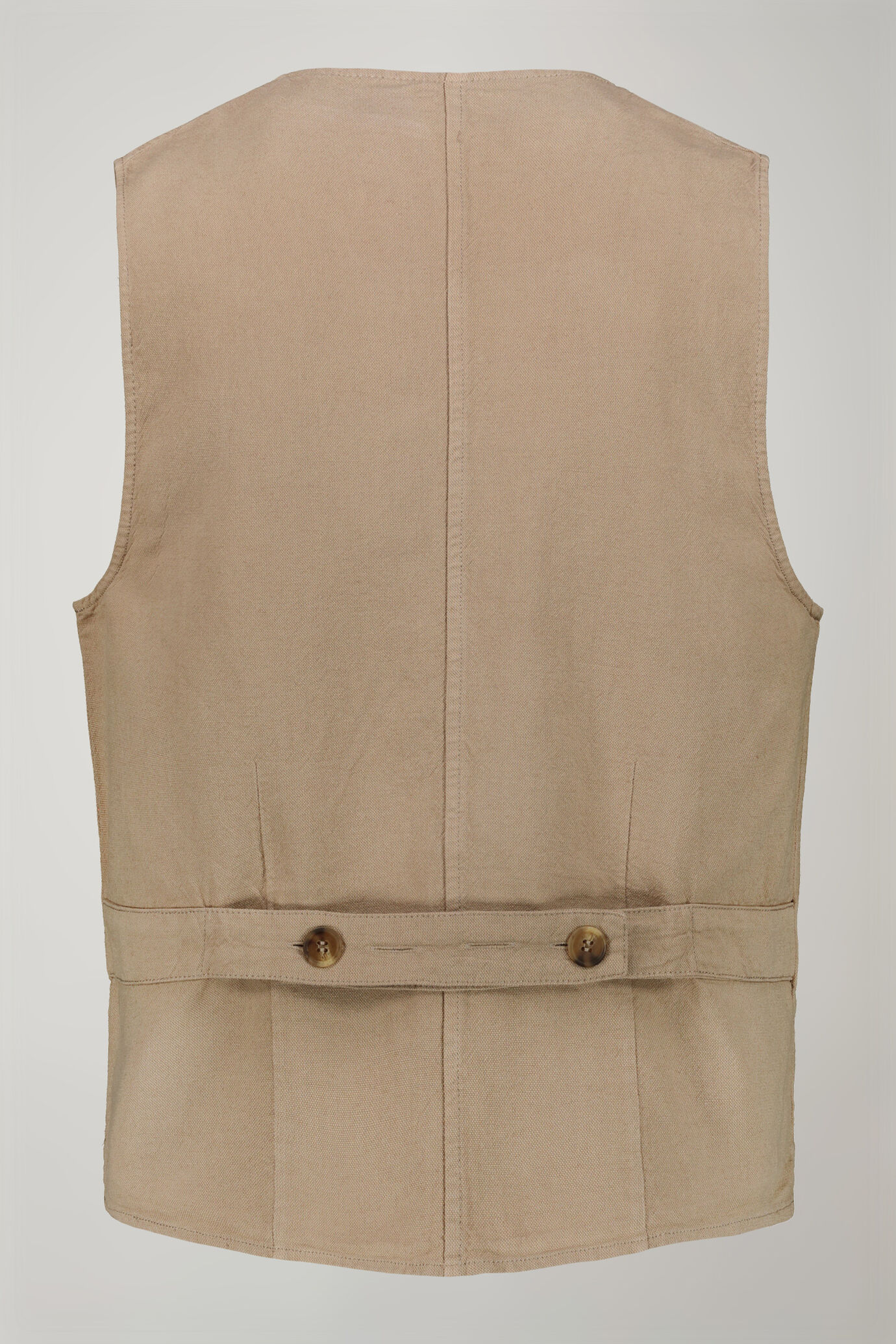 Men's linen and cotton sports waistcoat with patch pockets regular fit image number 5