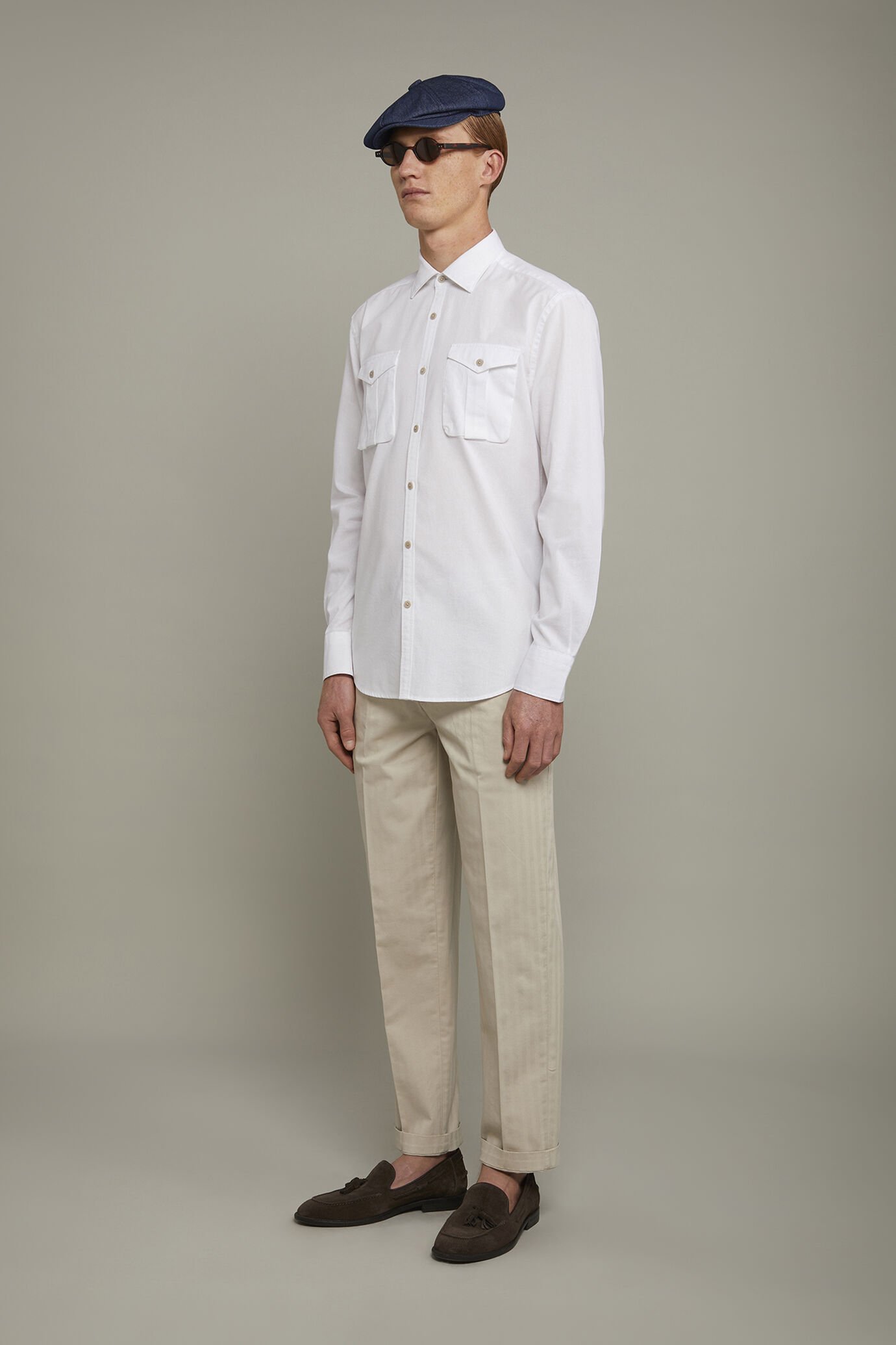 Chemise décontractée pour homme à col classique en tissu 100 % coton denim coupe confort image number 1