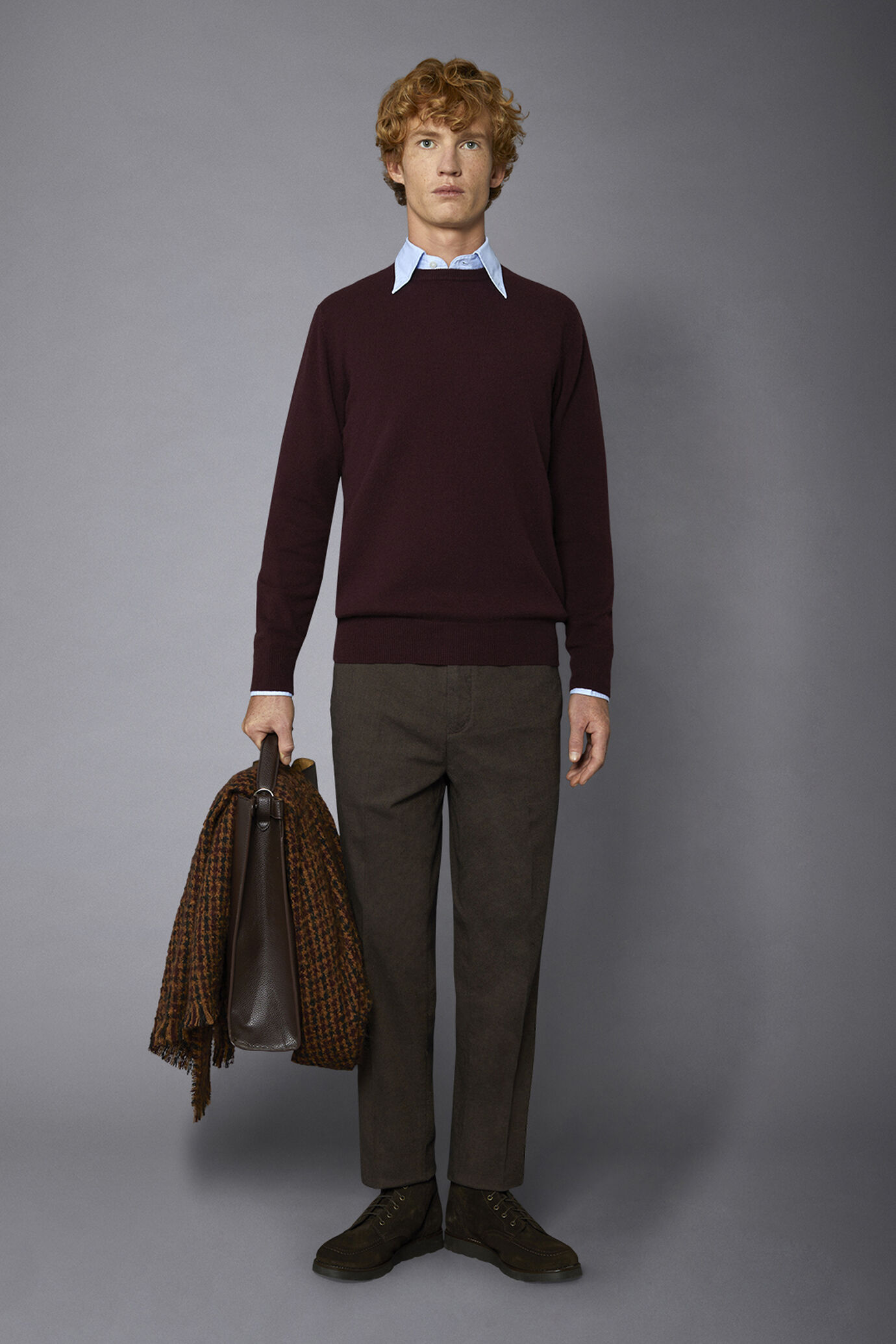 Pantalone chino uomo costruzione twill melange regular fit image number 0
