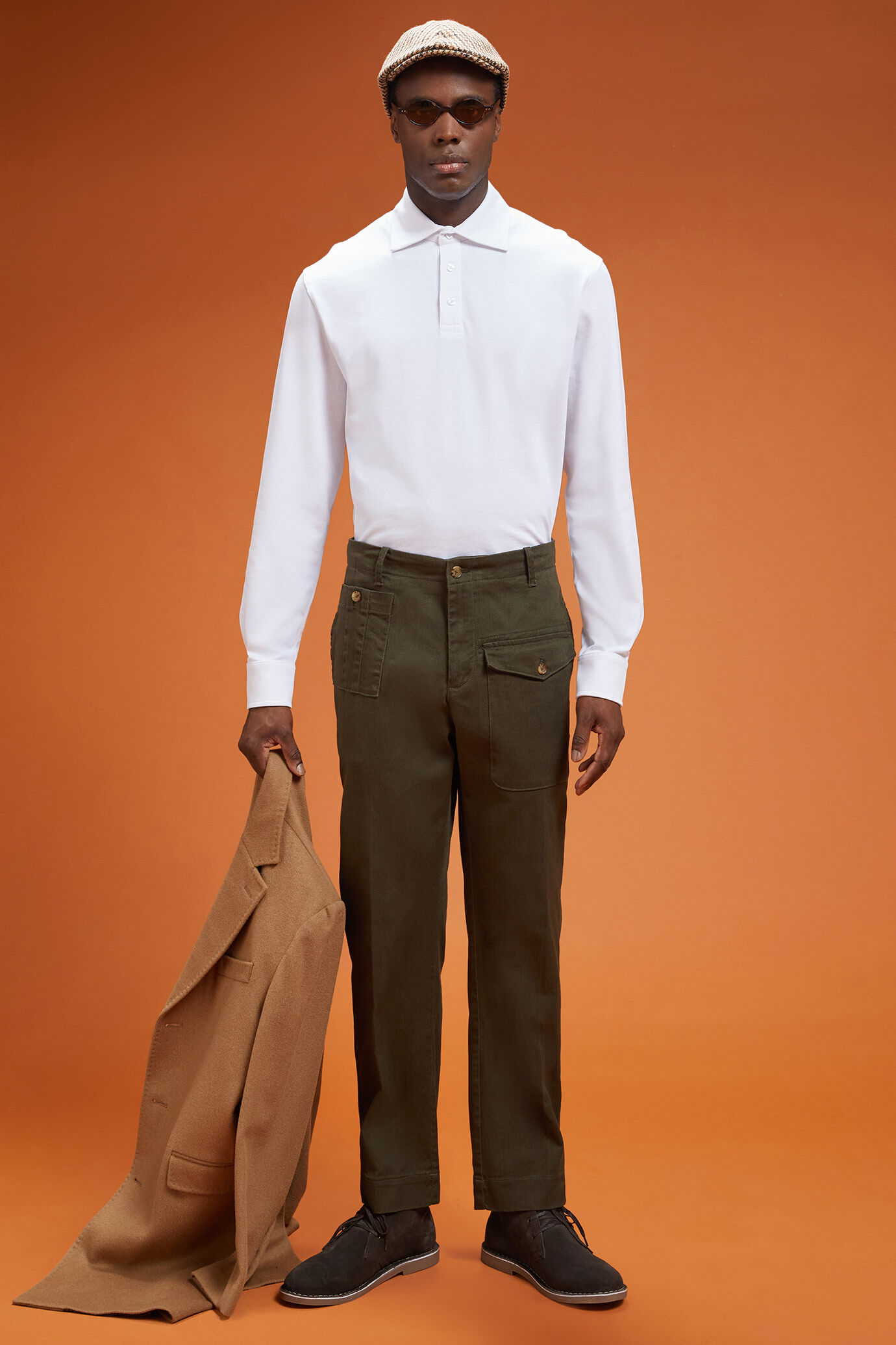 Langärmeliges Herren-Poloshirt mit klassischem Kragen aus 100 % Baumwolle in normaler Passform image number 1