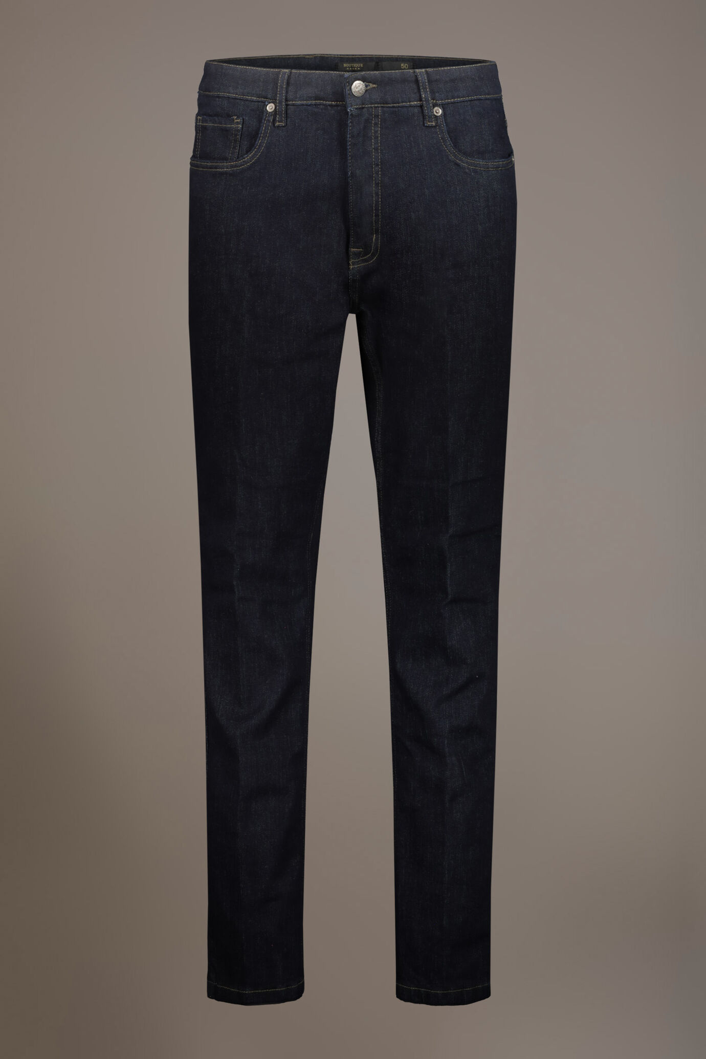 Regular fit denim 5 pockets trousers in denim fabric image number 6