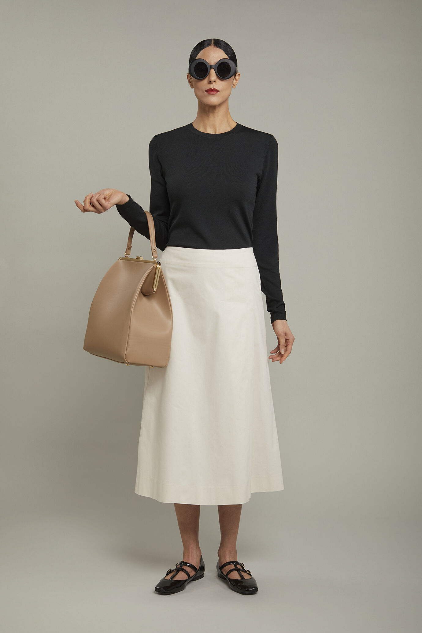 Women’s midi skirt 100% cotton regular fit image number 0