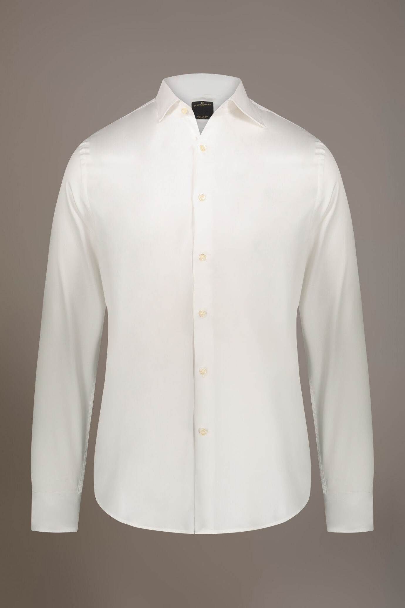 Classic shirt with french collar classic fit herringbone fabric image number 3