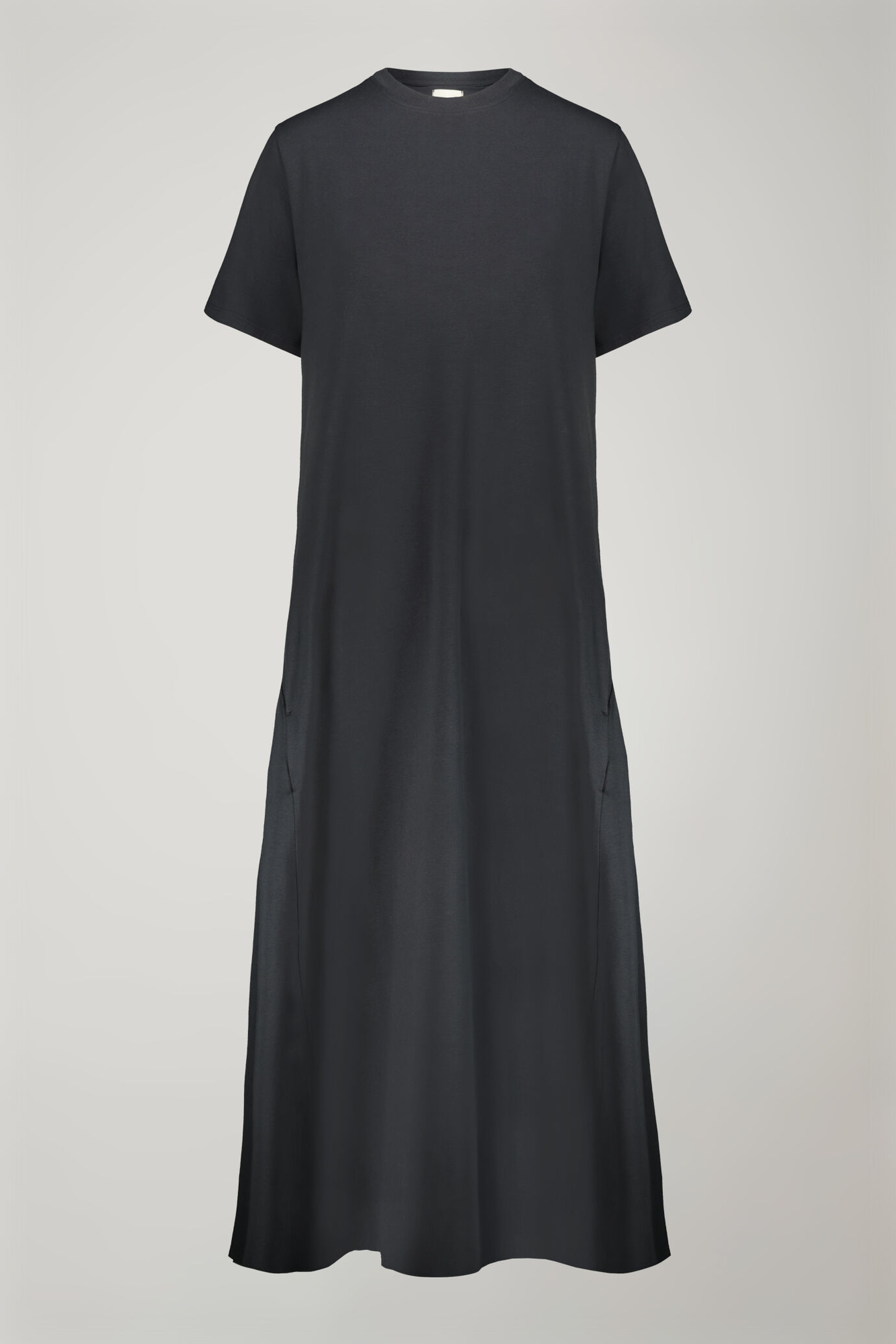 Abito midi donna girocollo con manica corta in jersey di cotone stretch regular fit image number 4