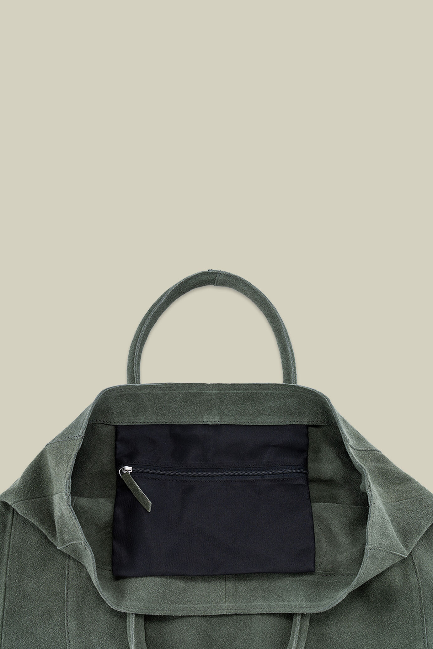 Sac en cuir véritable effet daim image number 3