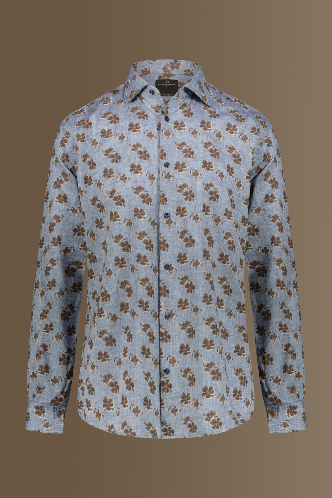 Casual shirt french collar linen blend floral print image number 3