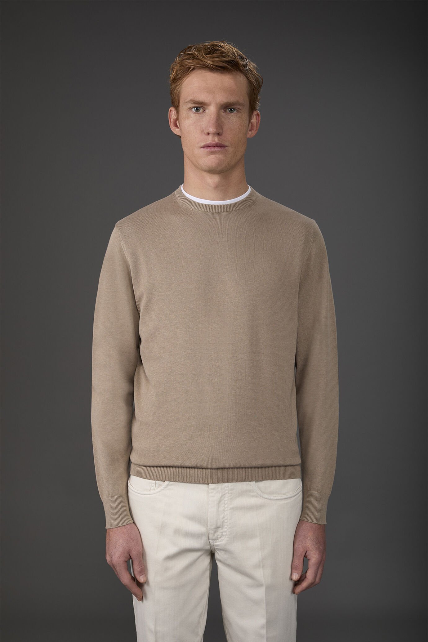 Pull col rond homme 100% coton bio-washed