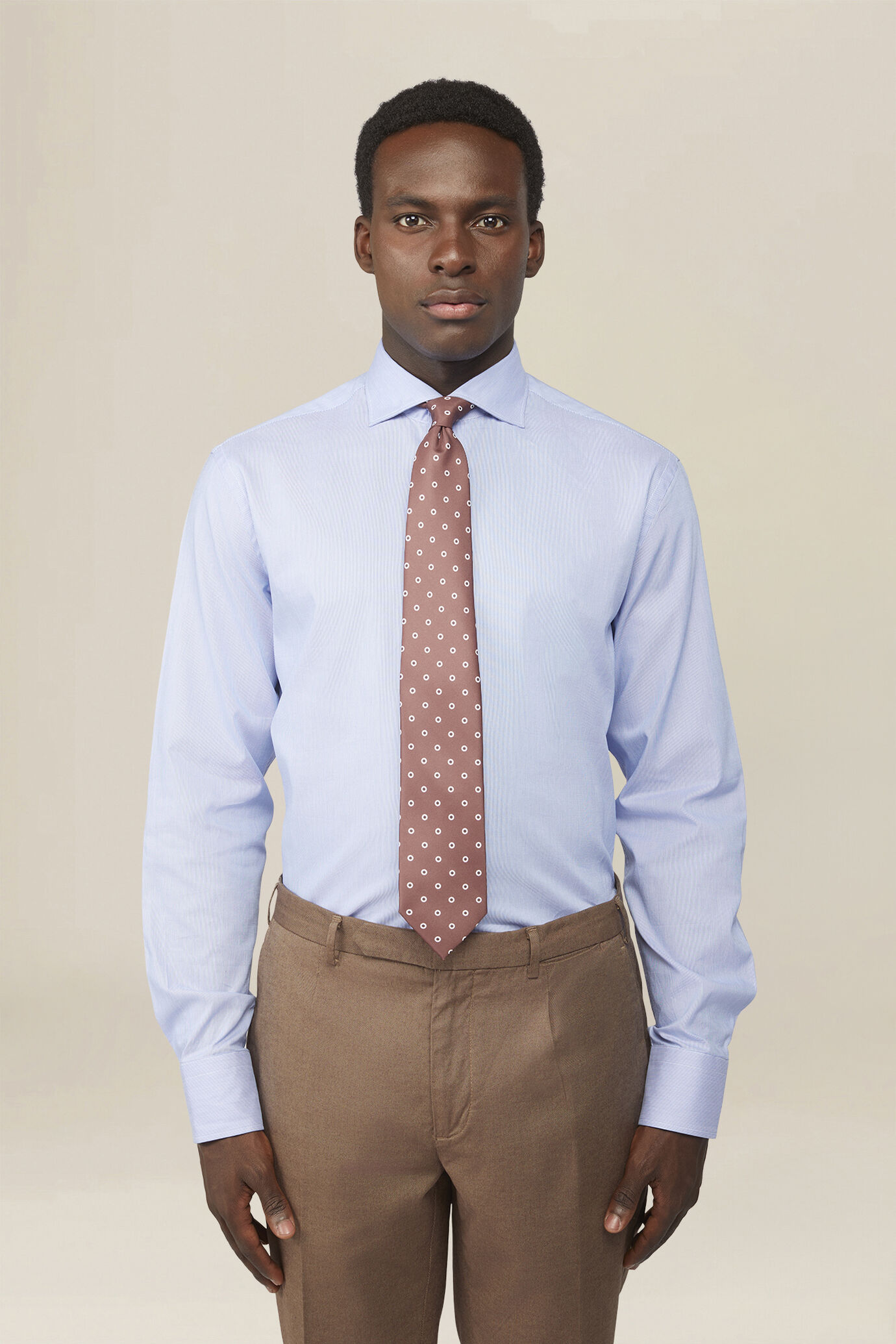 Men's 100% cotton dobby piqu&eacute; shirt