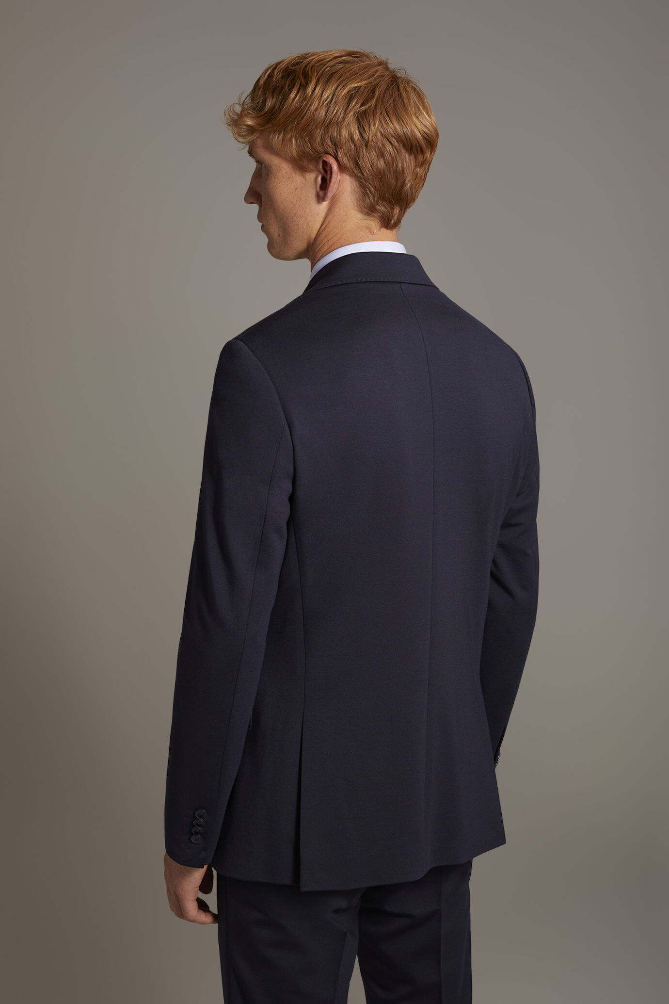 Single-breasted jersey jacket with flap pockets image number 4