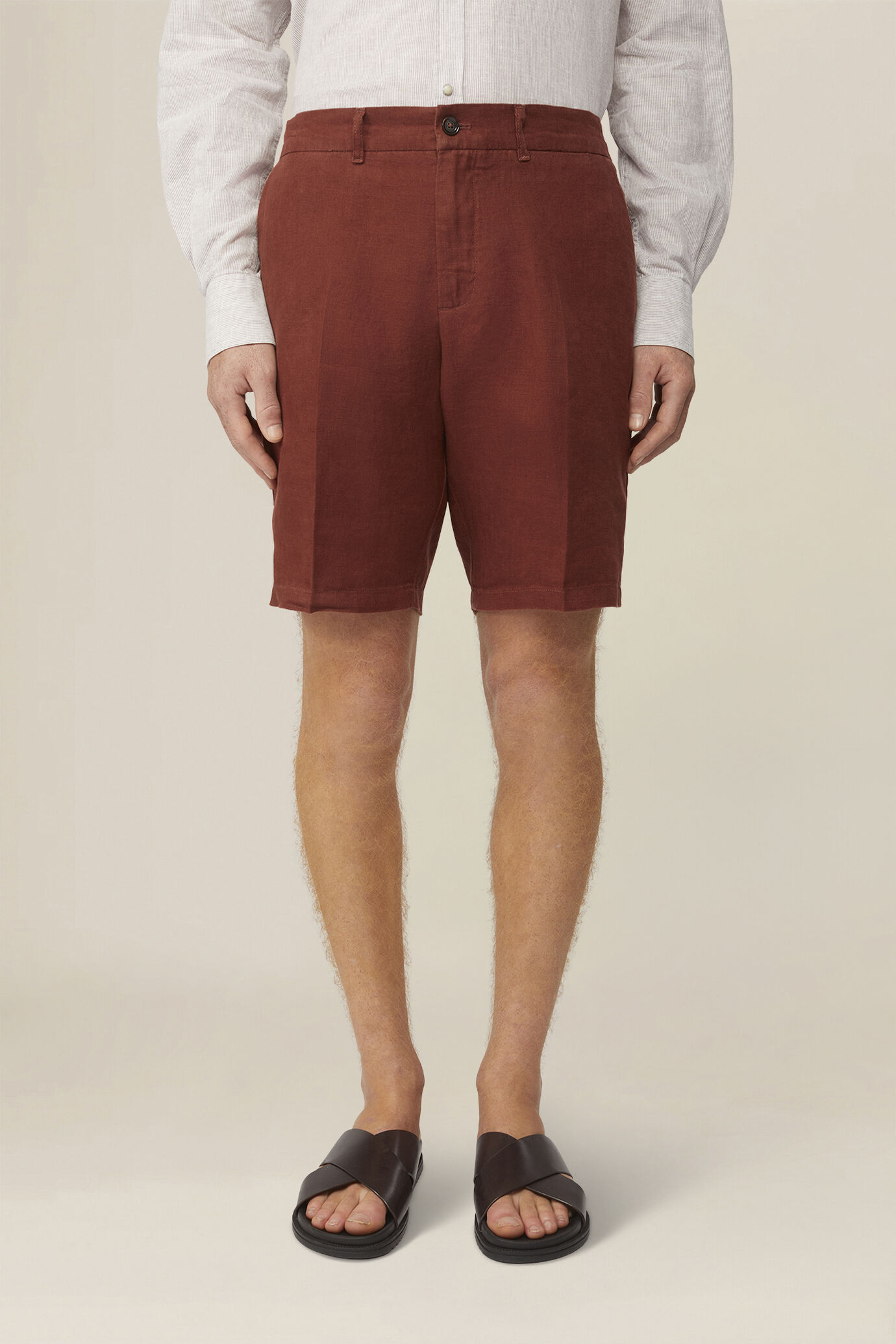 Herren-Bermudashorts aus 100 % Leinen, Regular Fit image number 1