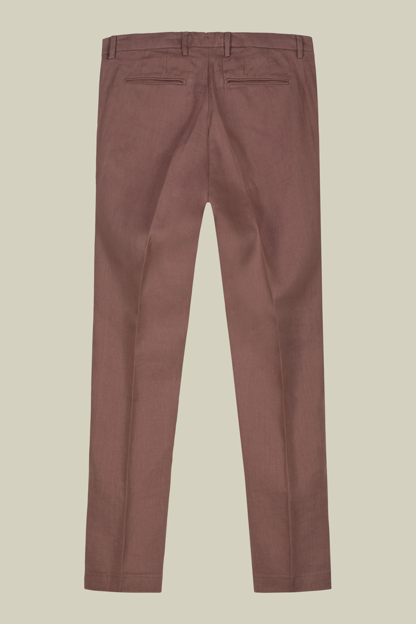 Pantalone uomo 100% lino con due piccole pinces e bottone nascosto image number 5