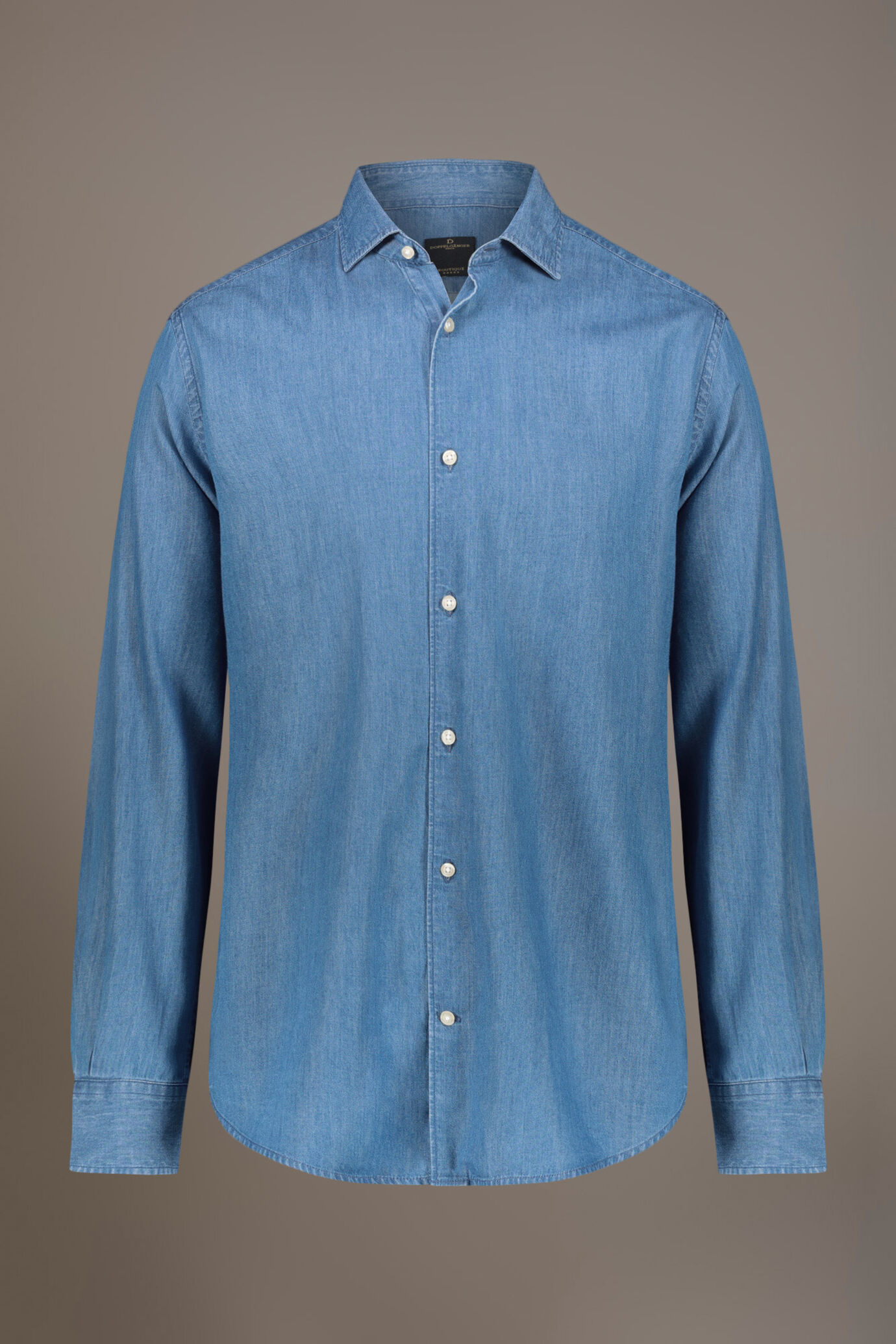 Camicia casual collo francese comfort fit tessuto denim image number 3